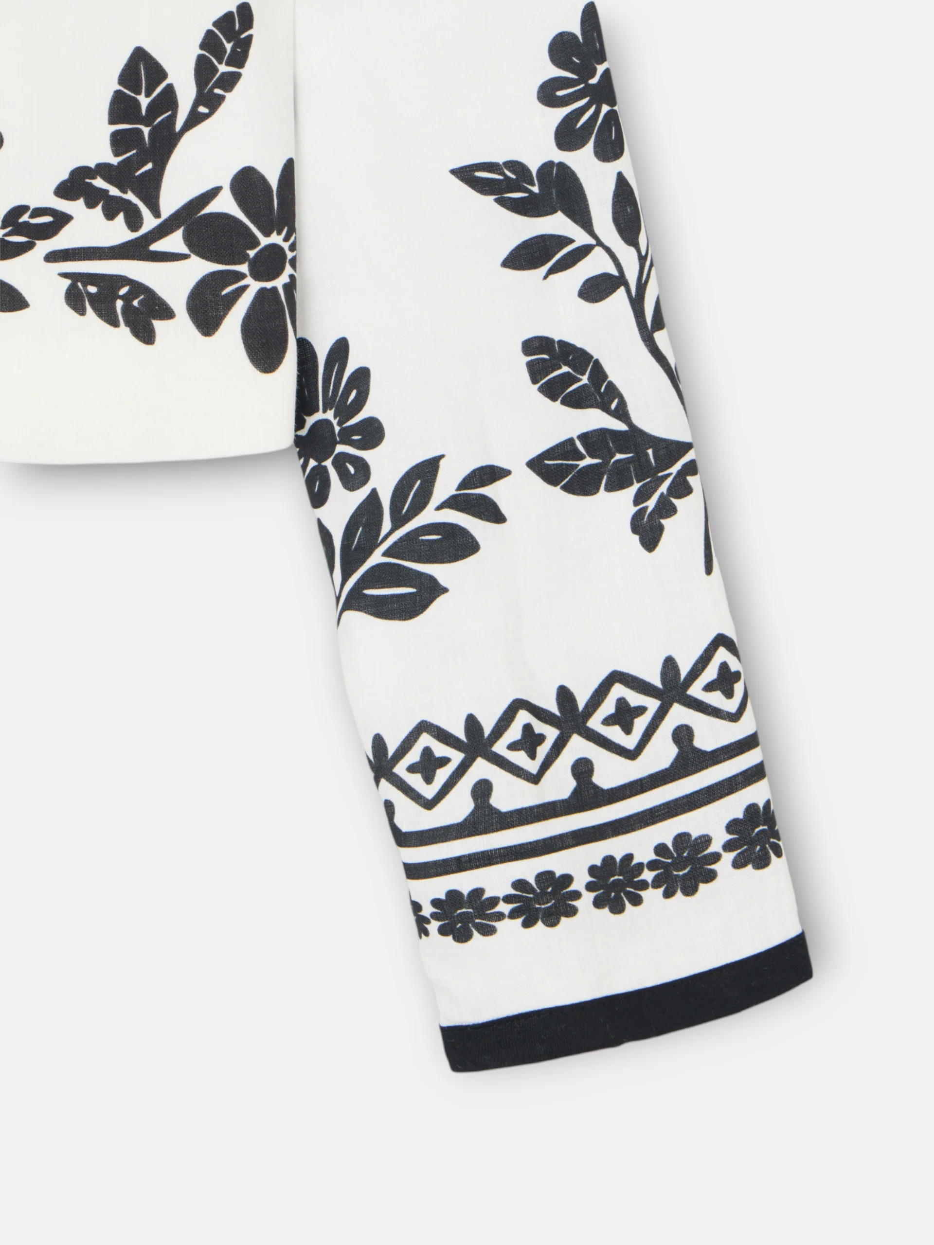 Chaqueta corta lino estampado blanca - Image 8