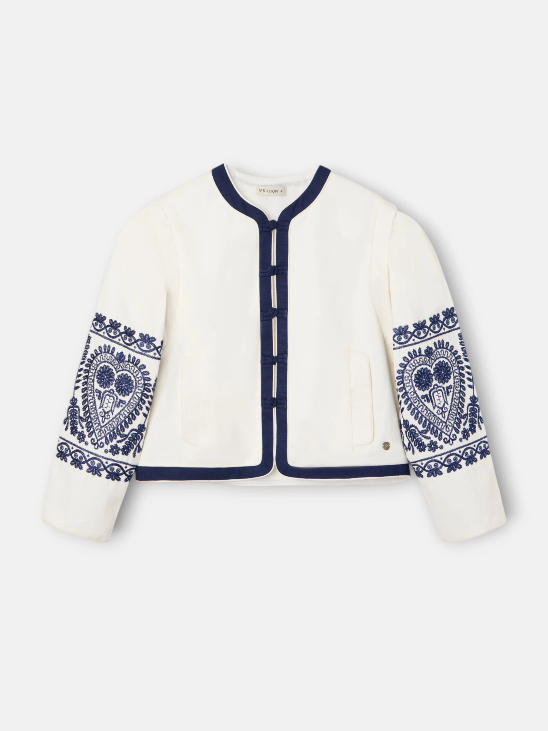 Chaqueta cuello mao bordados blanca - Image 7