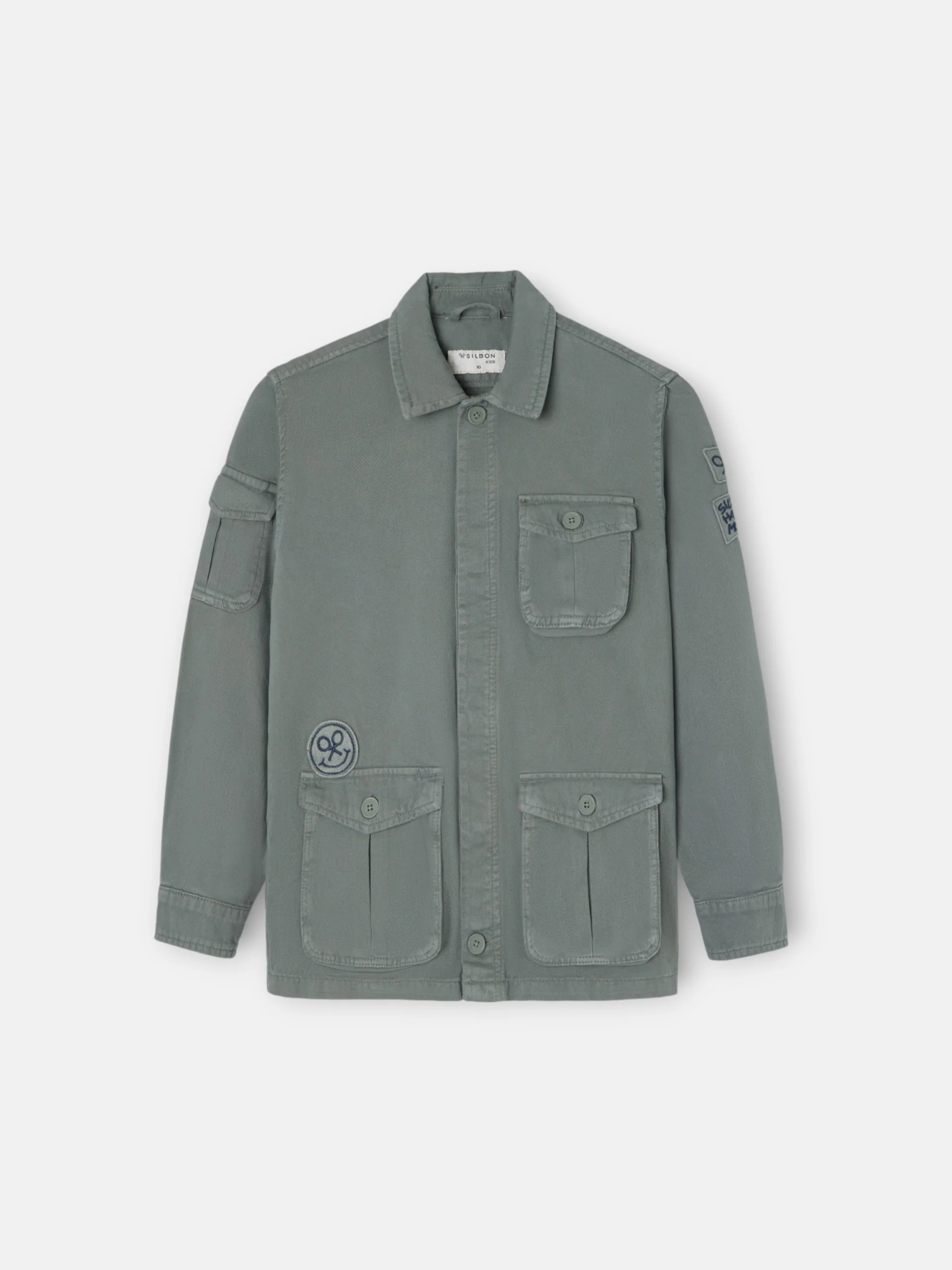 Chaqueta kids bolsillo parches verde - Image 8