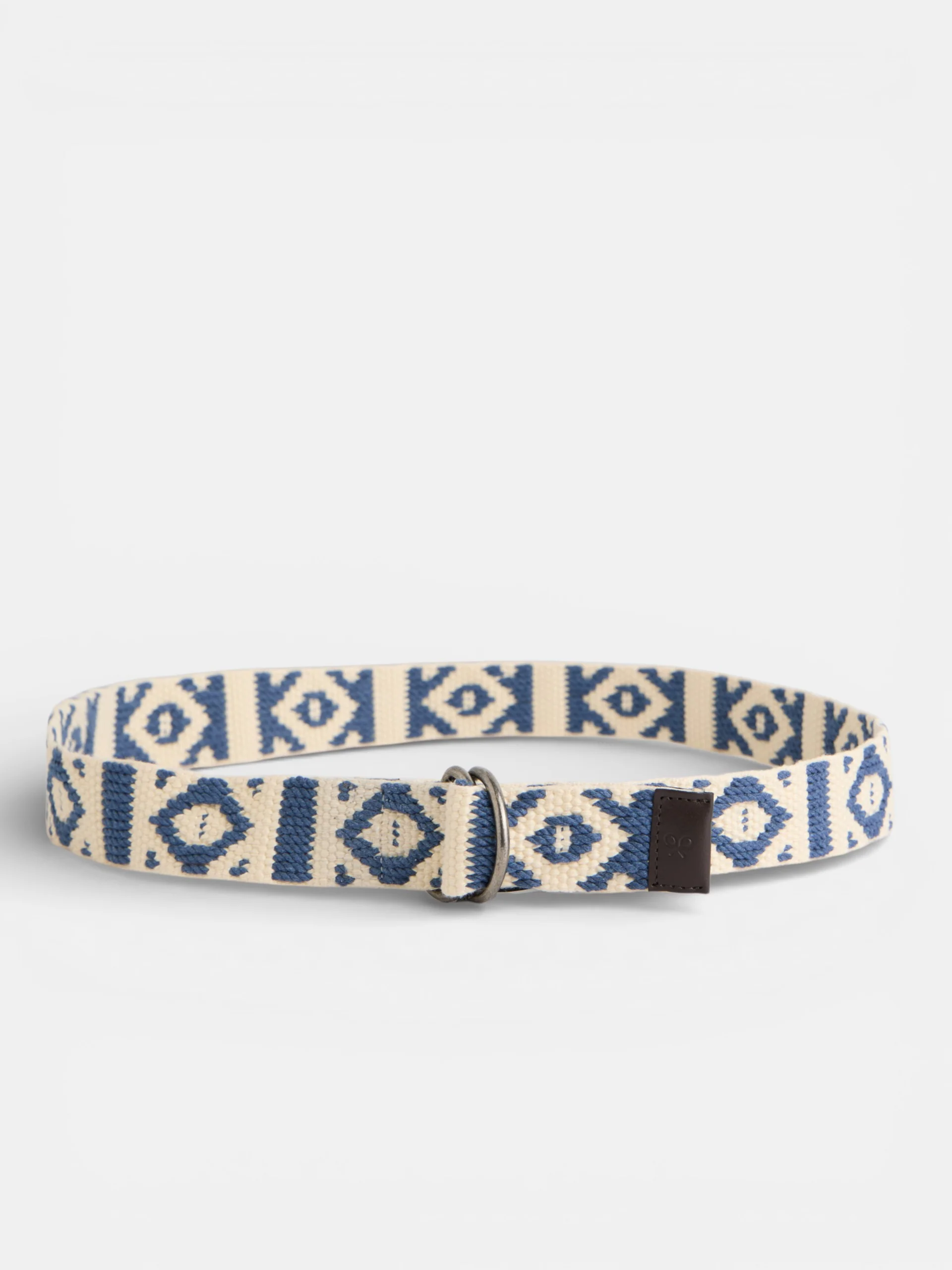 Cinturon doble hebilla crema azul - Image 3