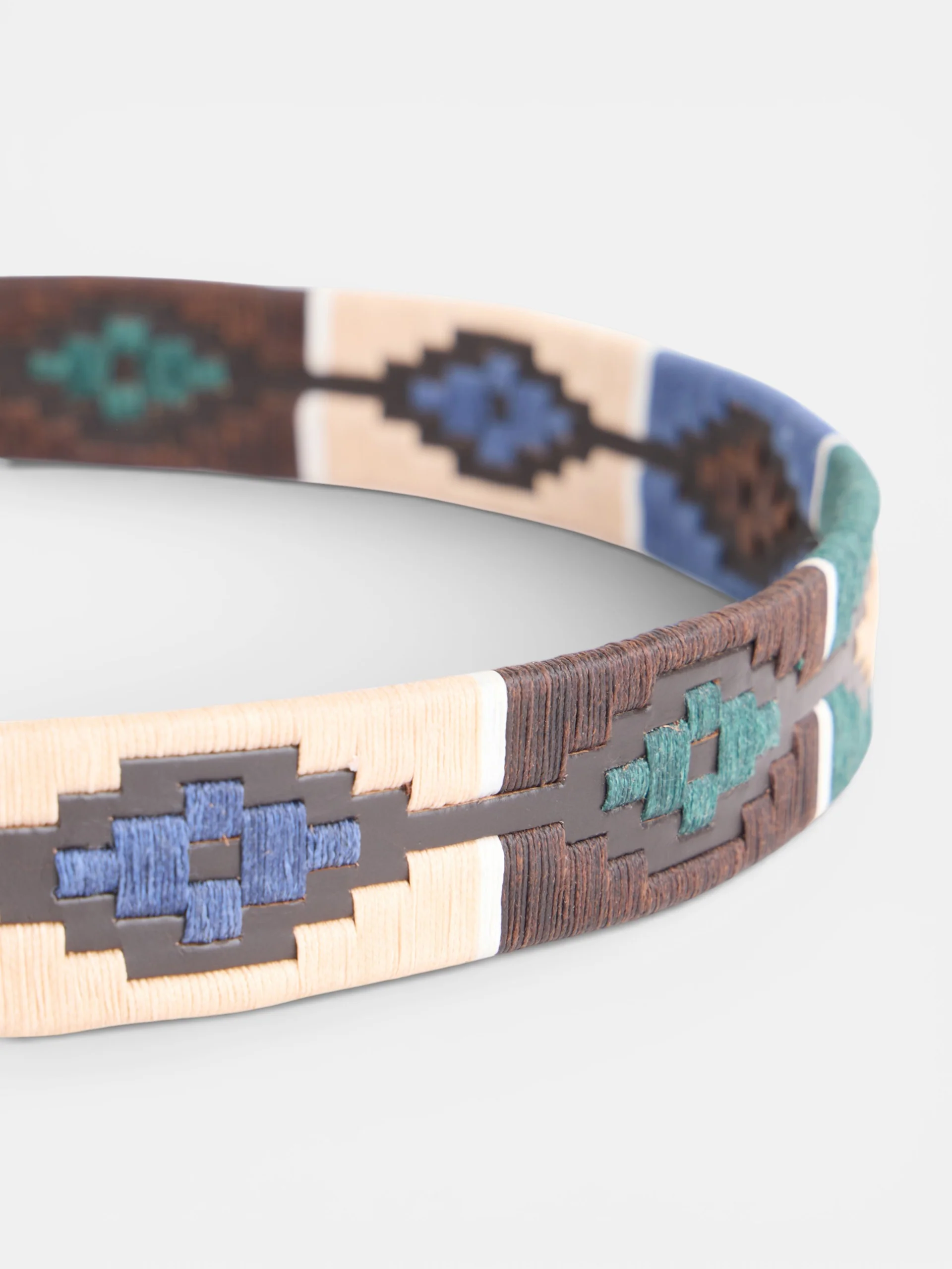 Cinturon piel argentino tricolor marron - Image 4