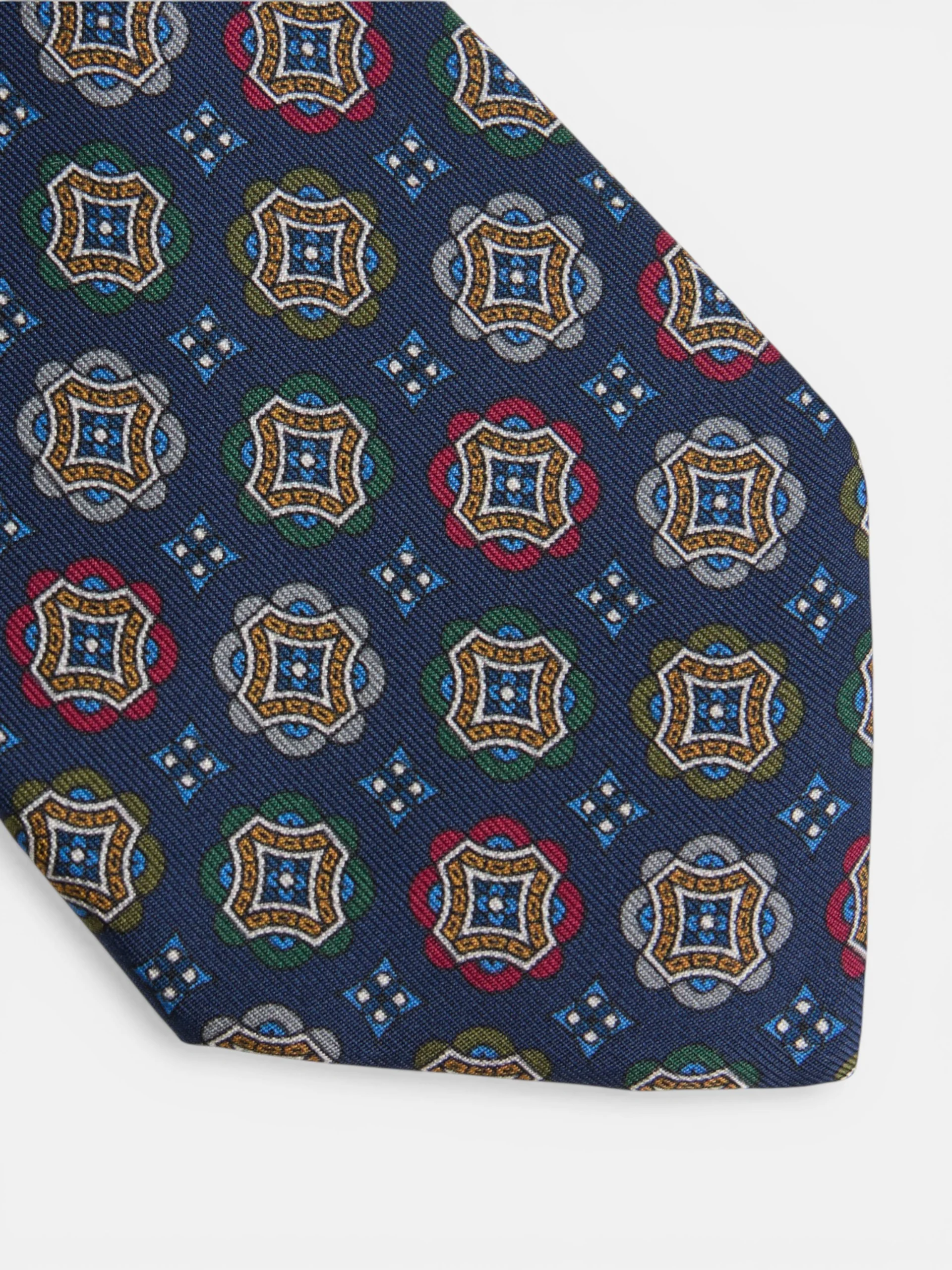 Corbata cuadrados geometricos azul marino - Image 3