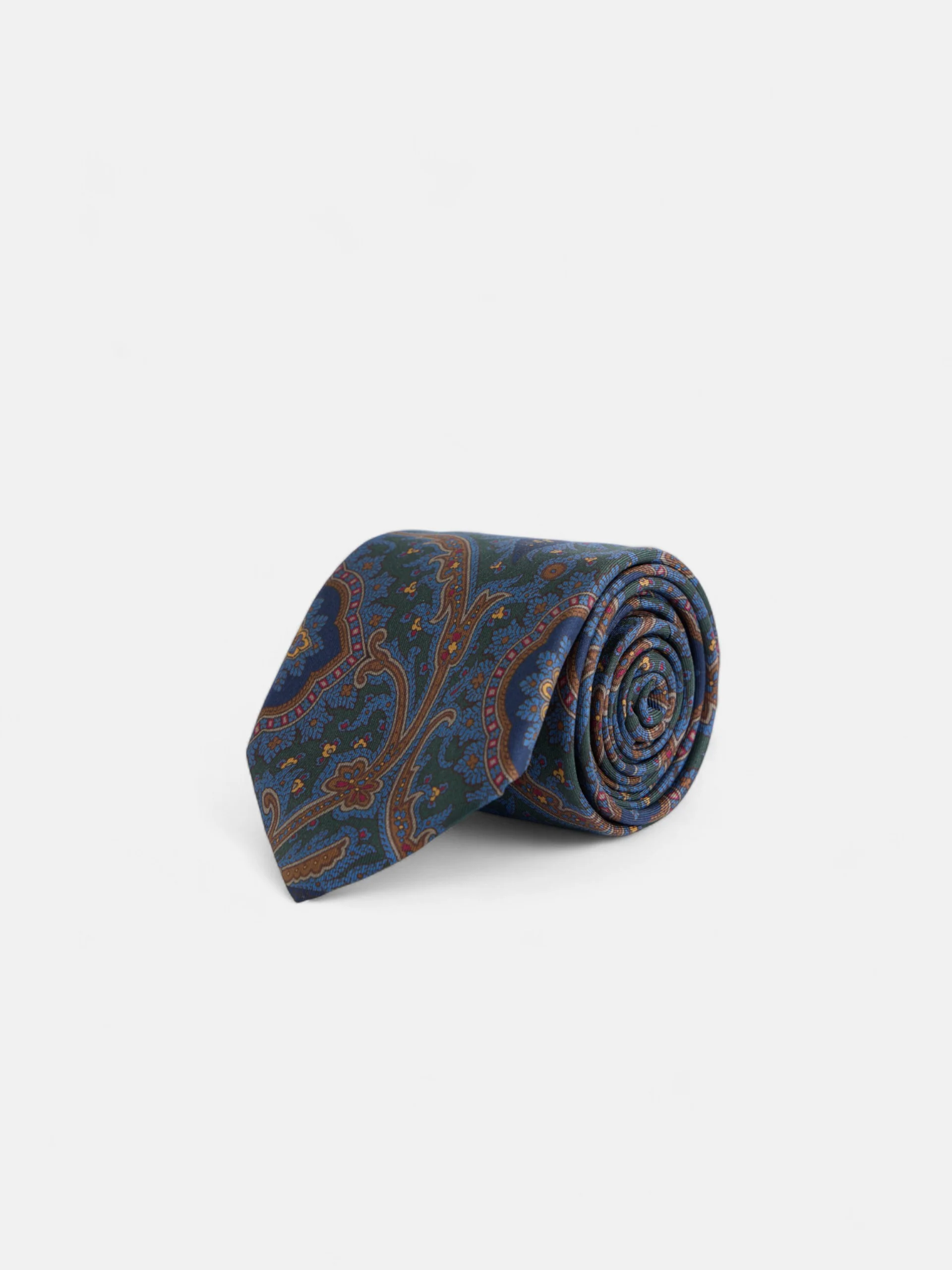Corbata estampado acanto verde