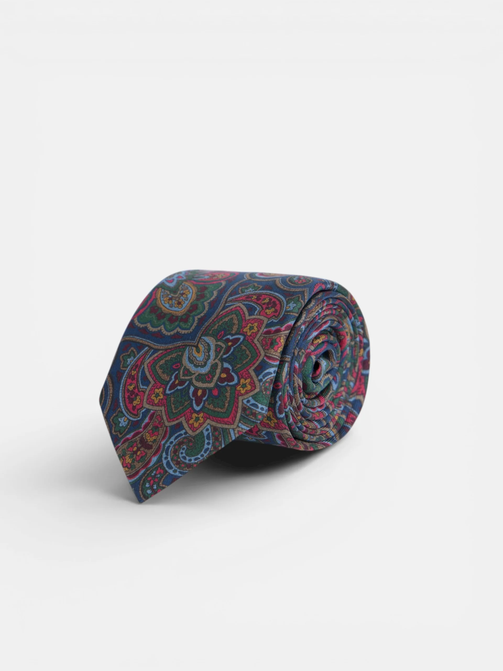 Corbata estampado floral azul marino