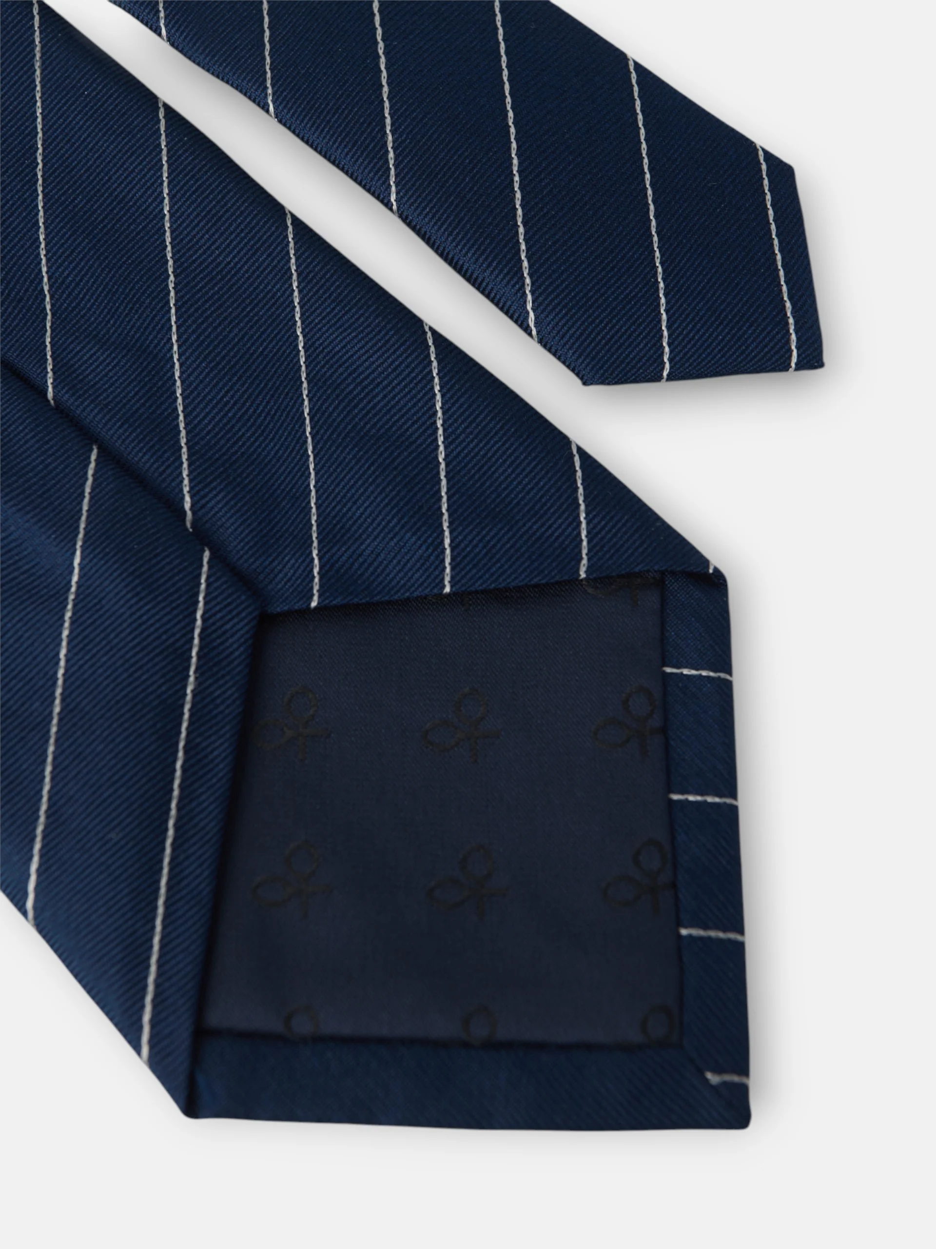 Corbata mini rayas raqueta azul marino - Image 5