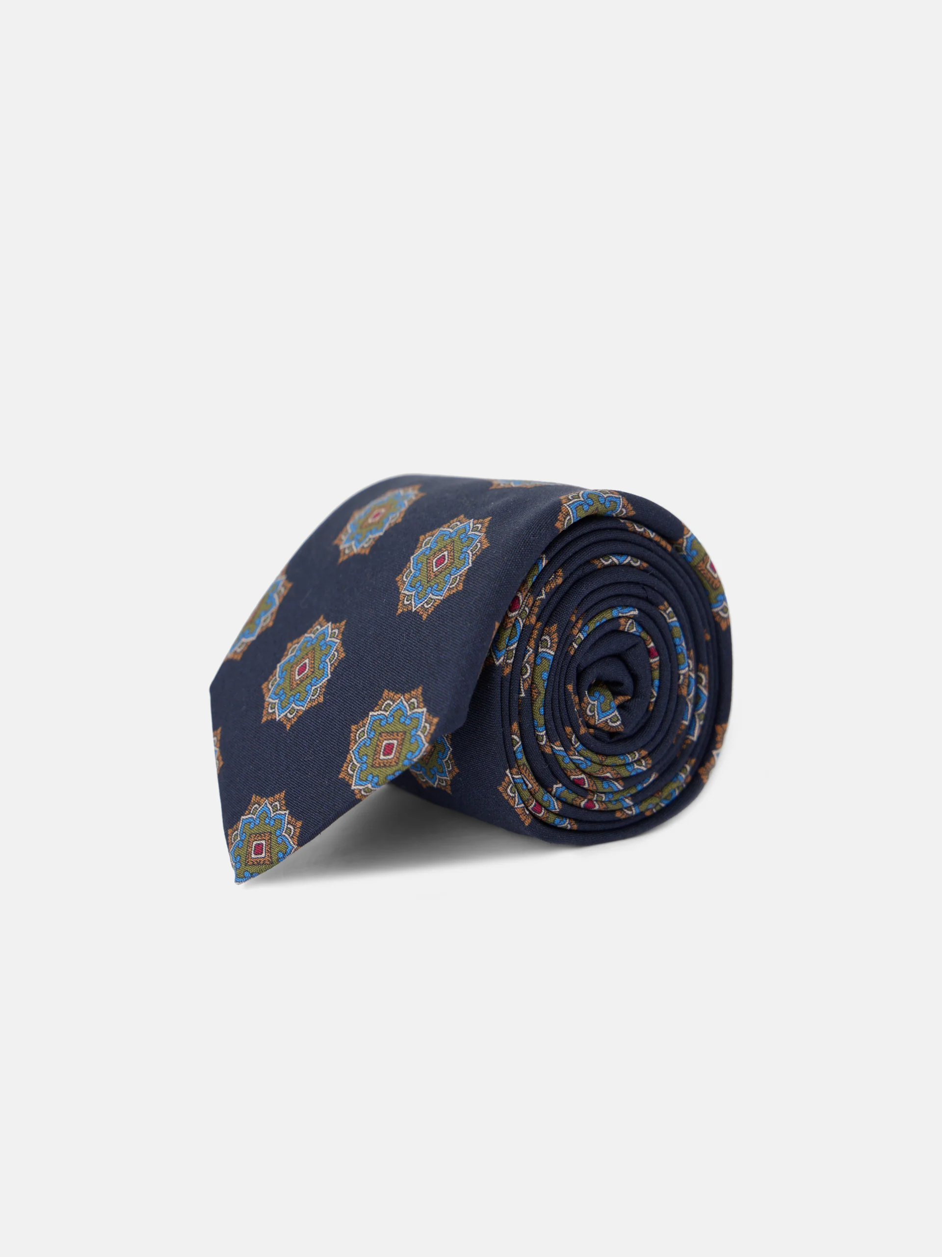 Corbata motivo ankara azul marino