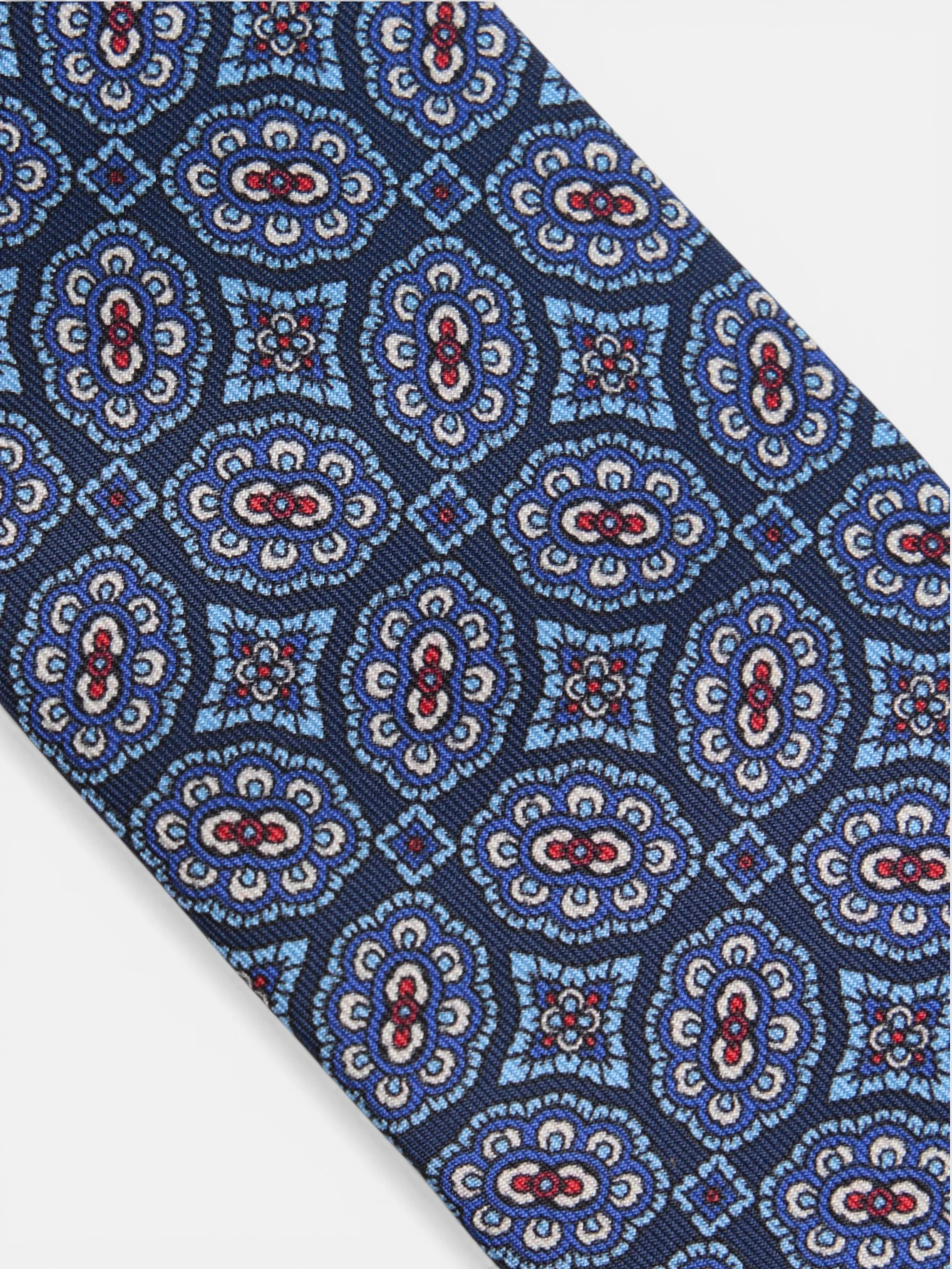 Corbata motivo azulejo azul marino - Image 2