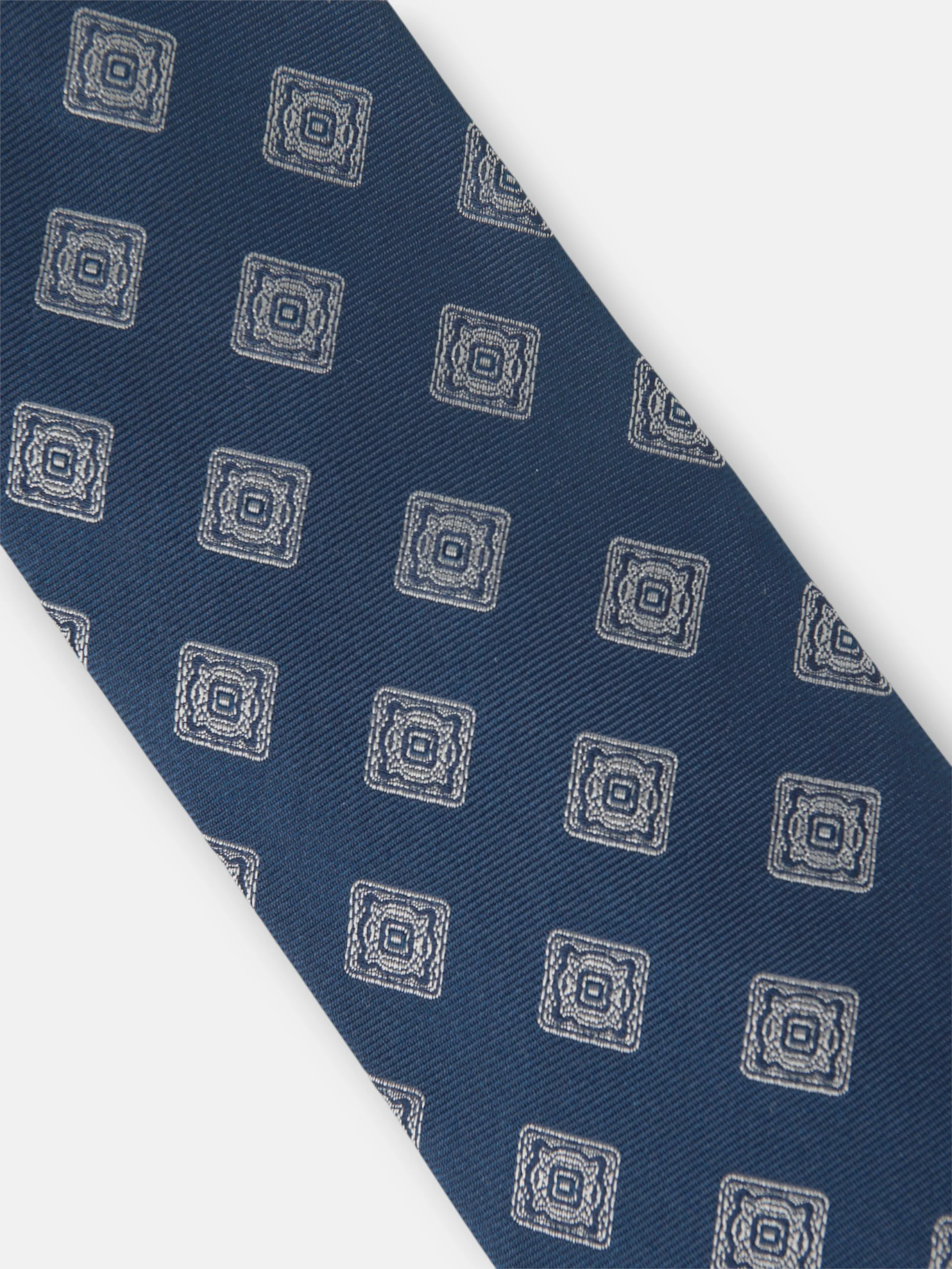 Corbata motivo azulejo azul marino - Image 2