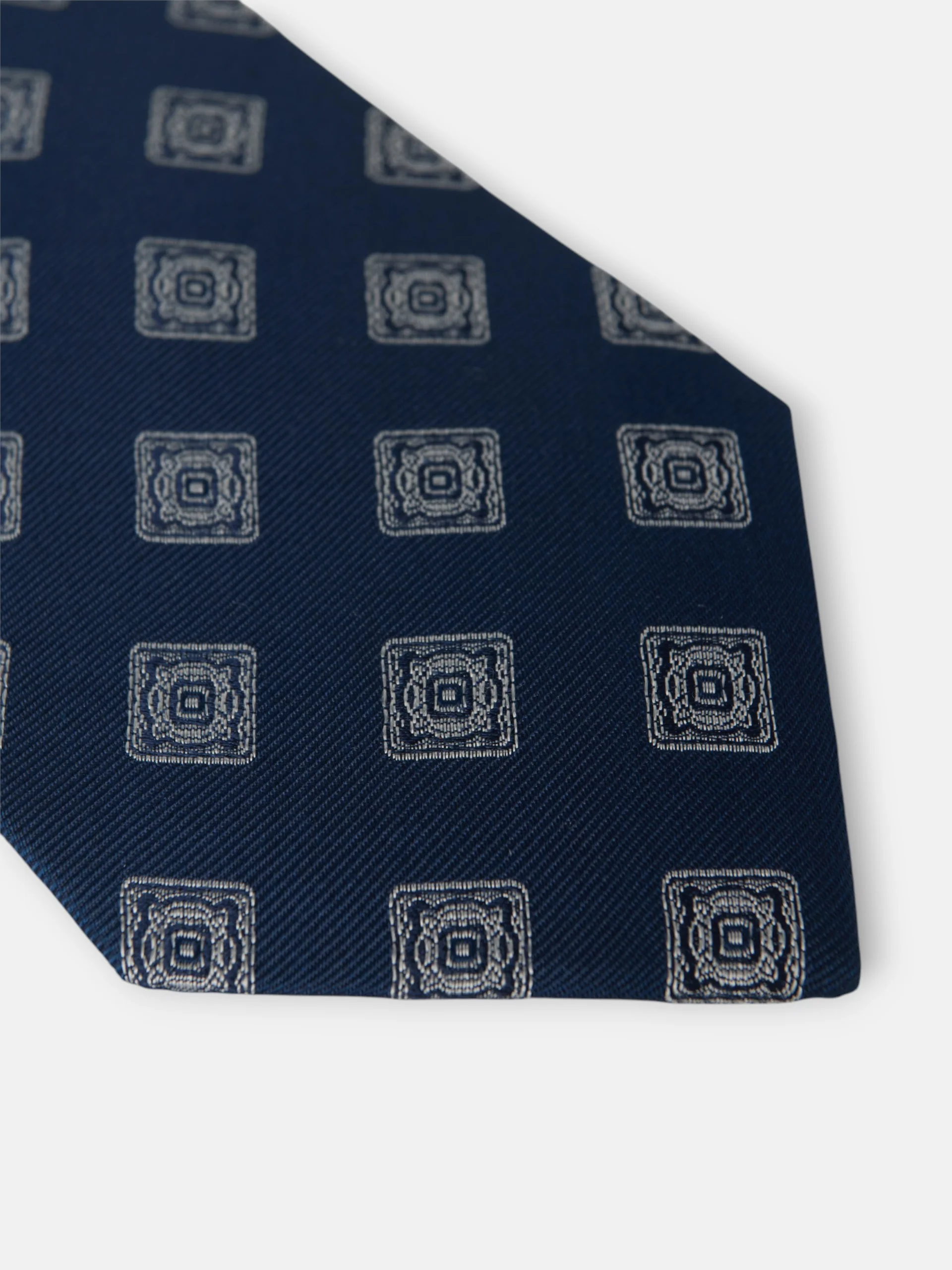 Corbata motivo azulejo azul marino - Image 3