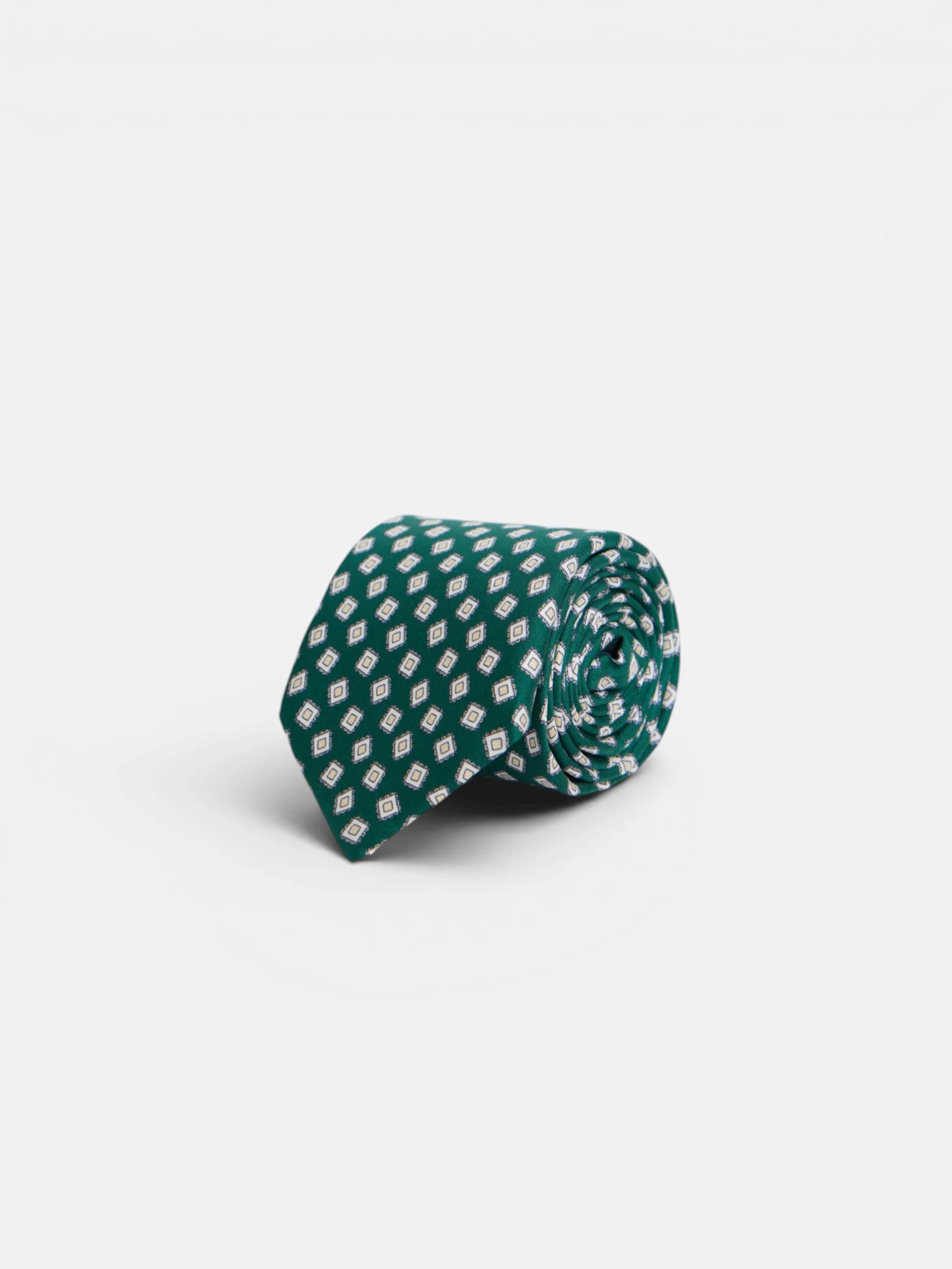 Corbata motivo cuadro irregular verde