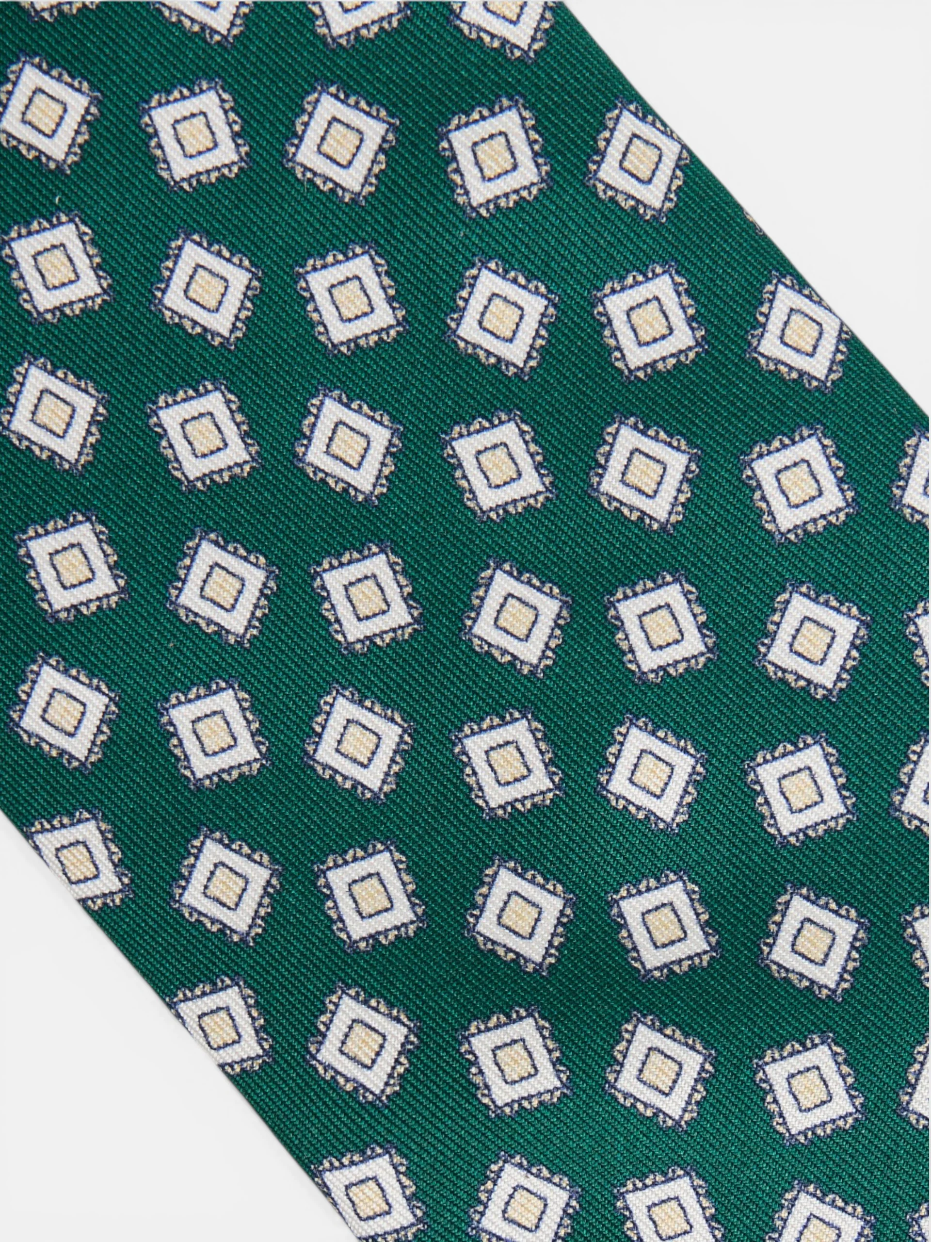 Corbata motivo cuadro irregular verde - Image 2