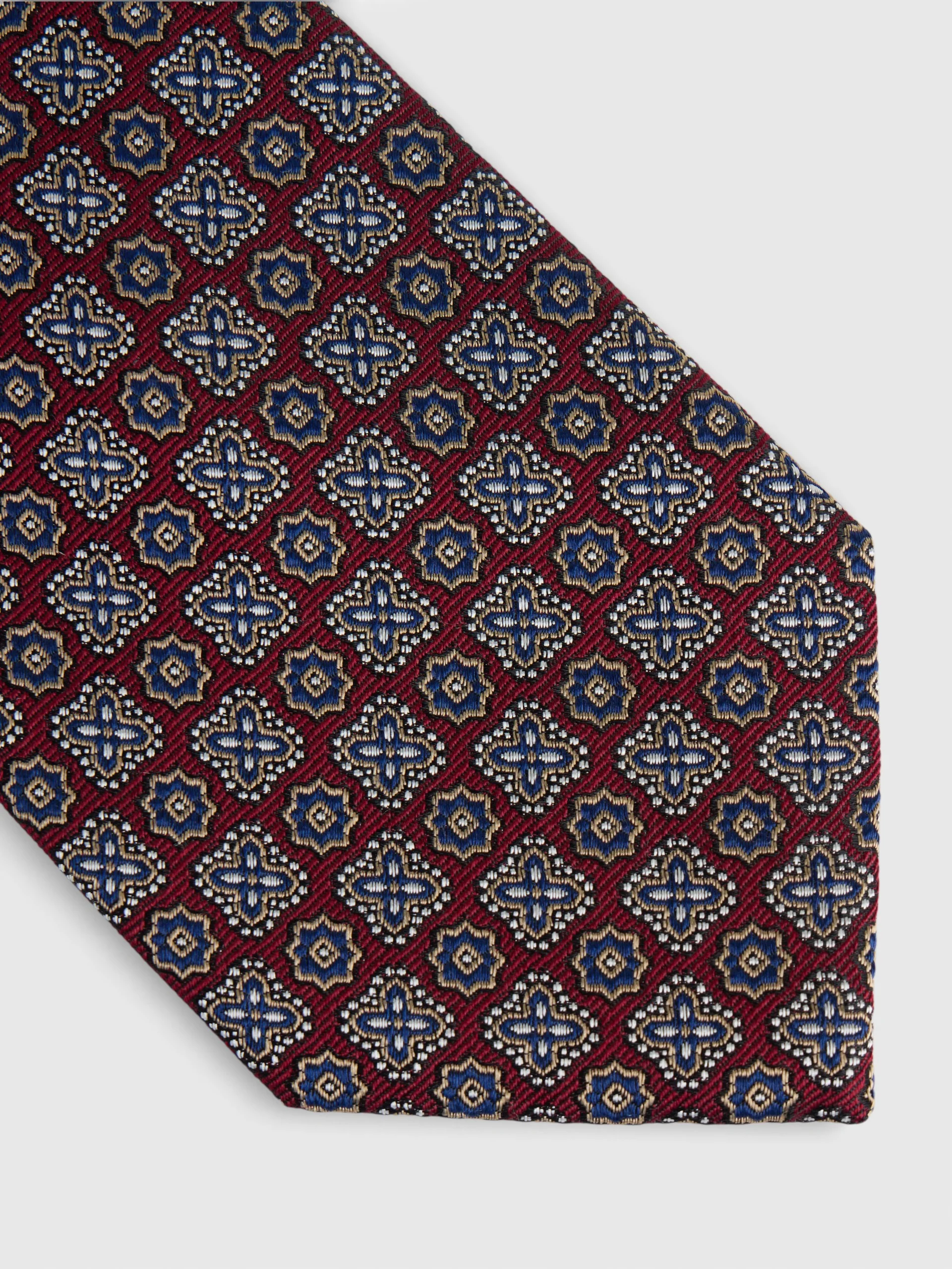 Corbata motivo flor burdeos - Image 3