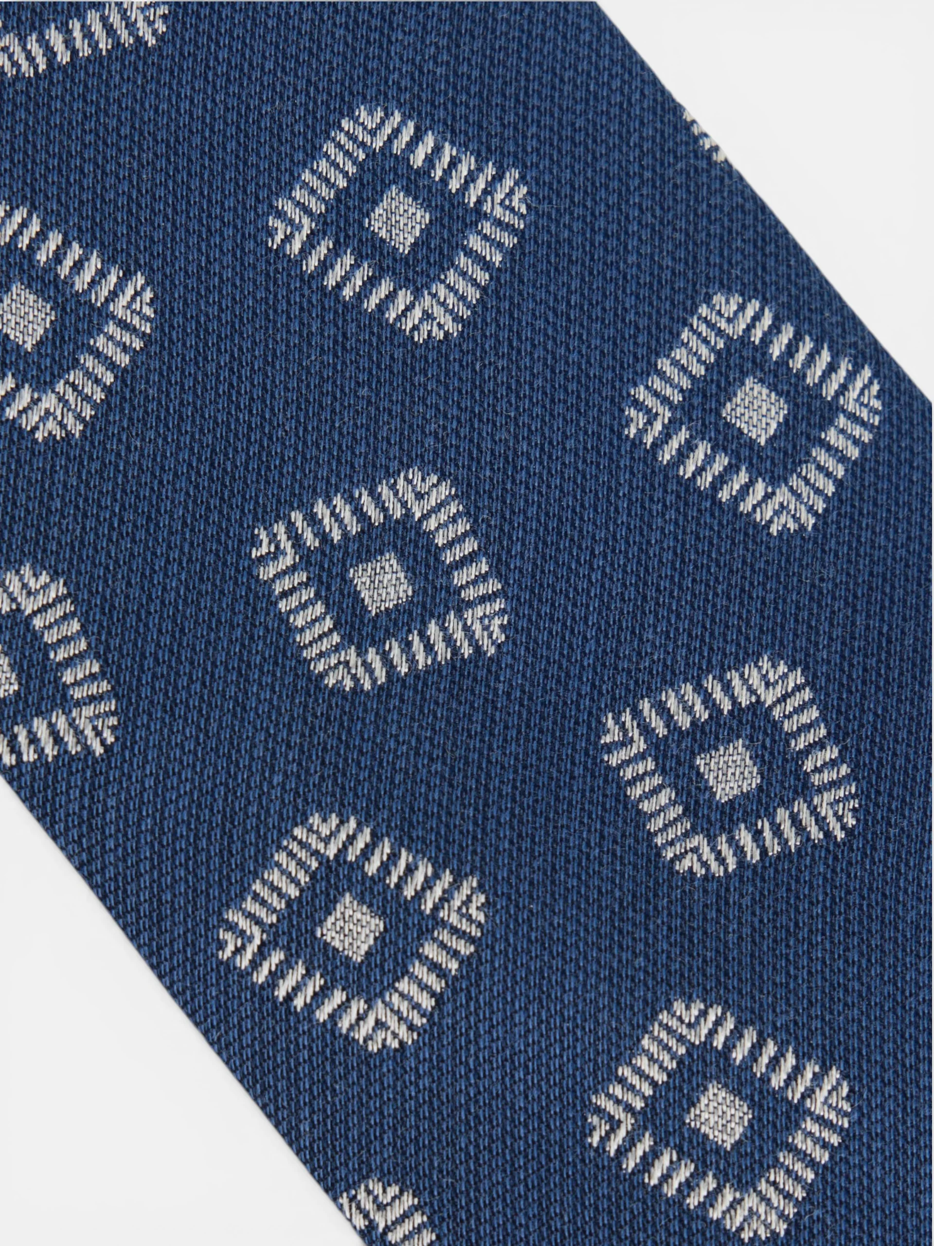 Corbata motivo jacquard azul marino - Image 2