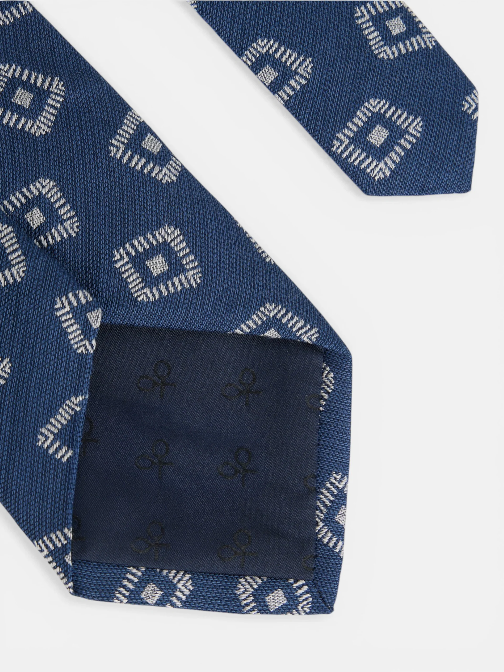 Corbata motivo jacquard azul marino - Image 3