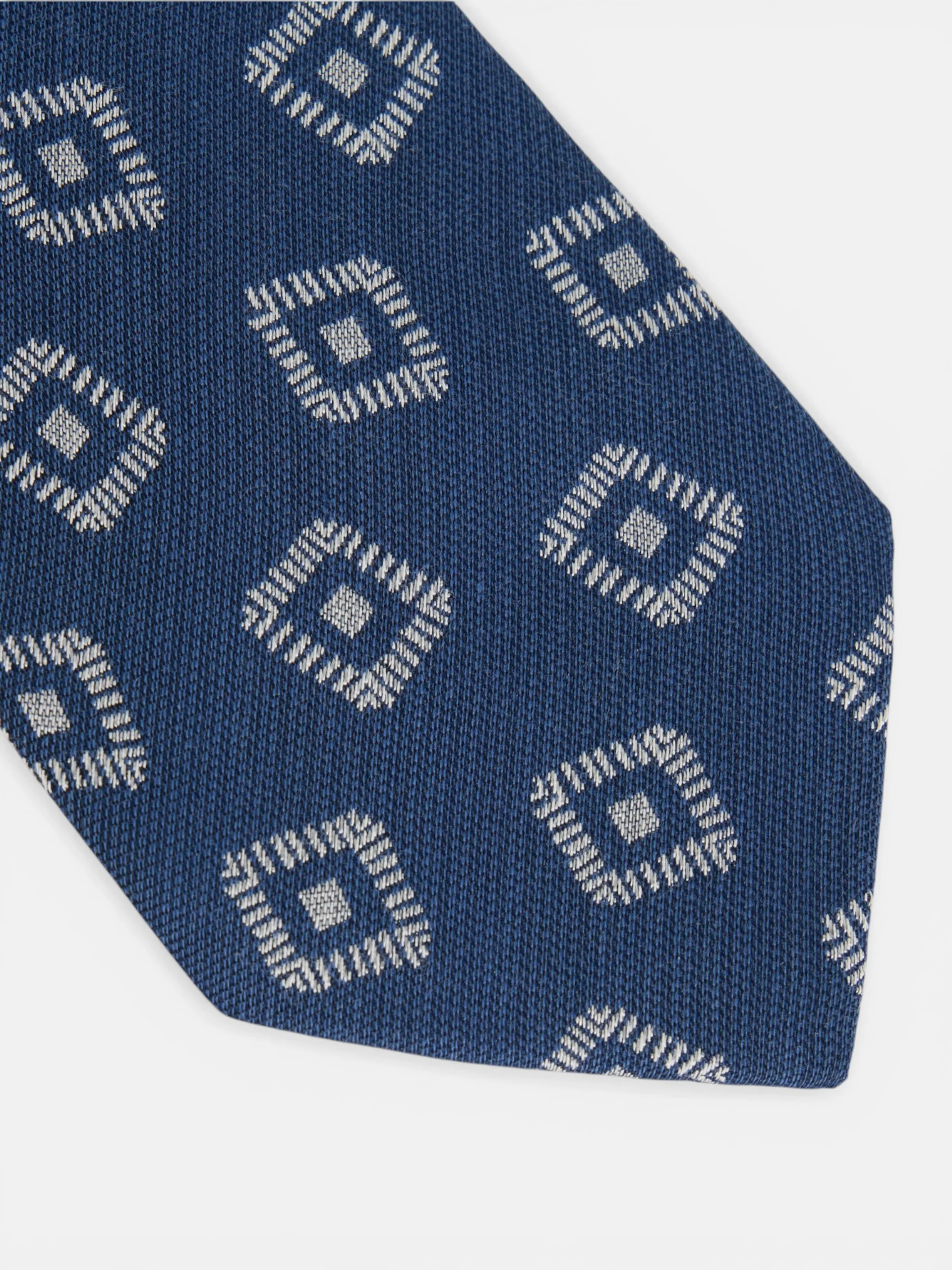 Corbata motivo jacquard azul marino - Image 4