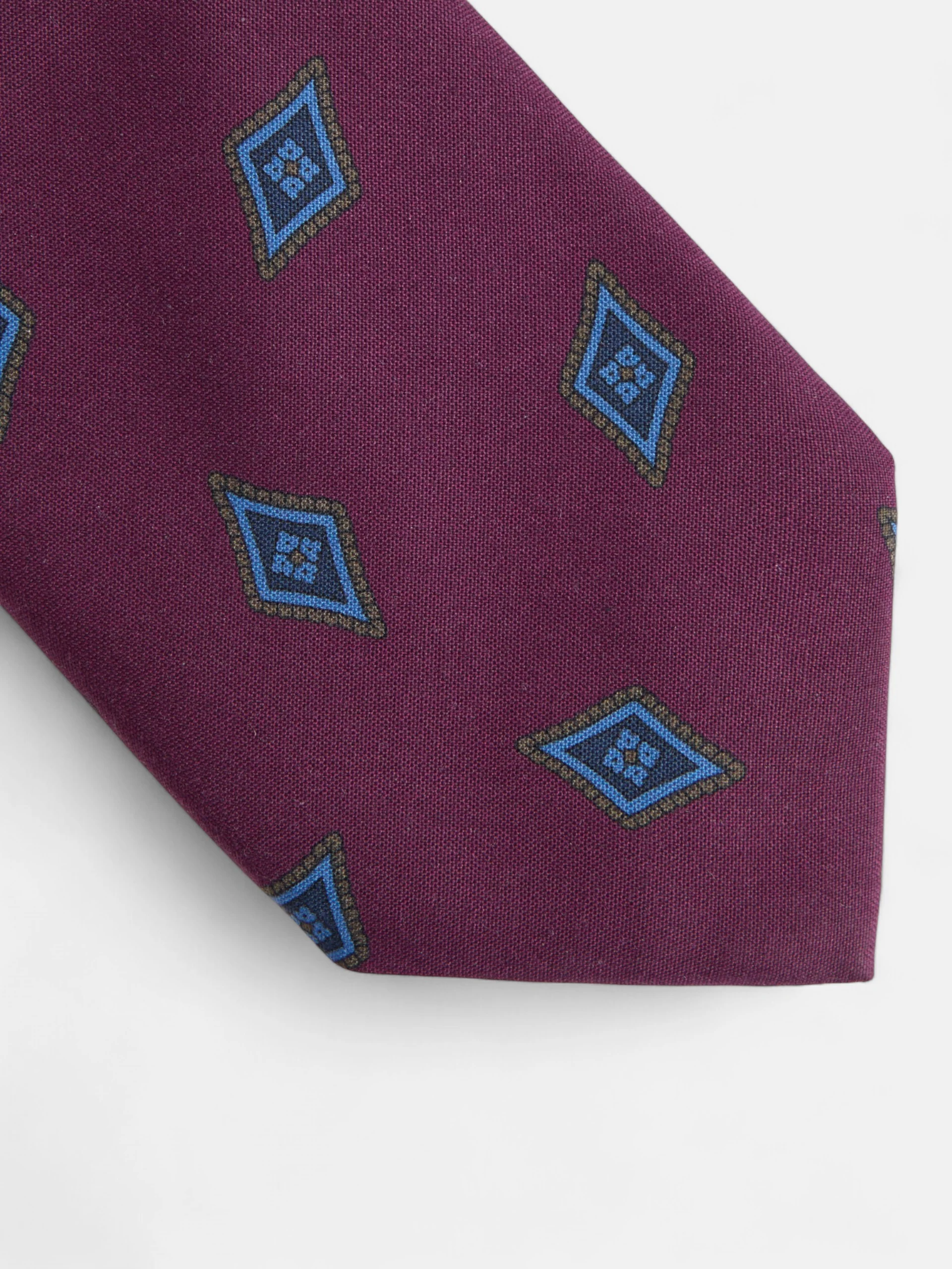 Corbata motivo rombo burdeos - Image 4