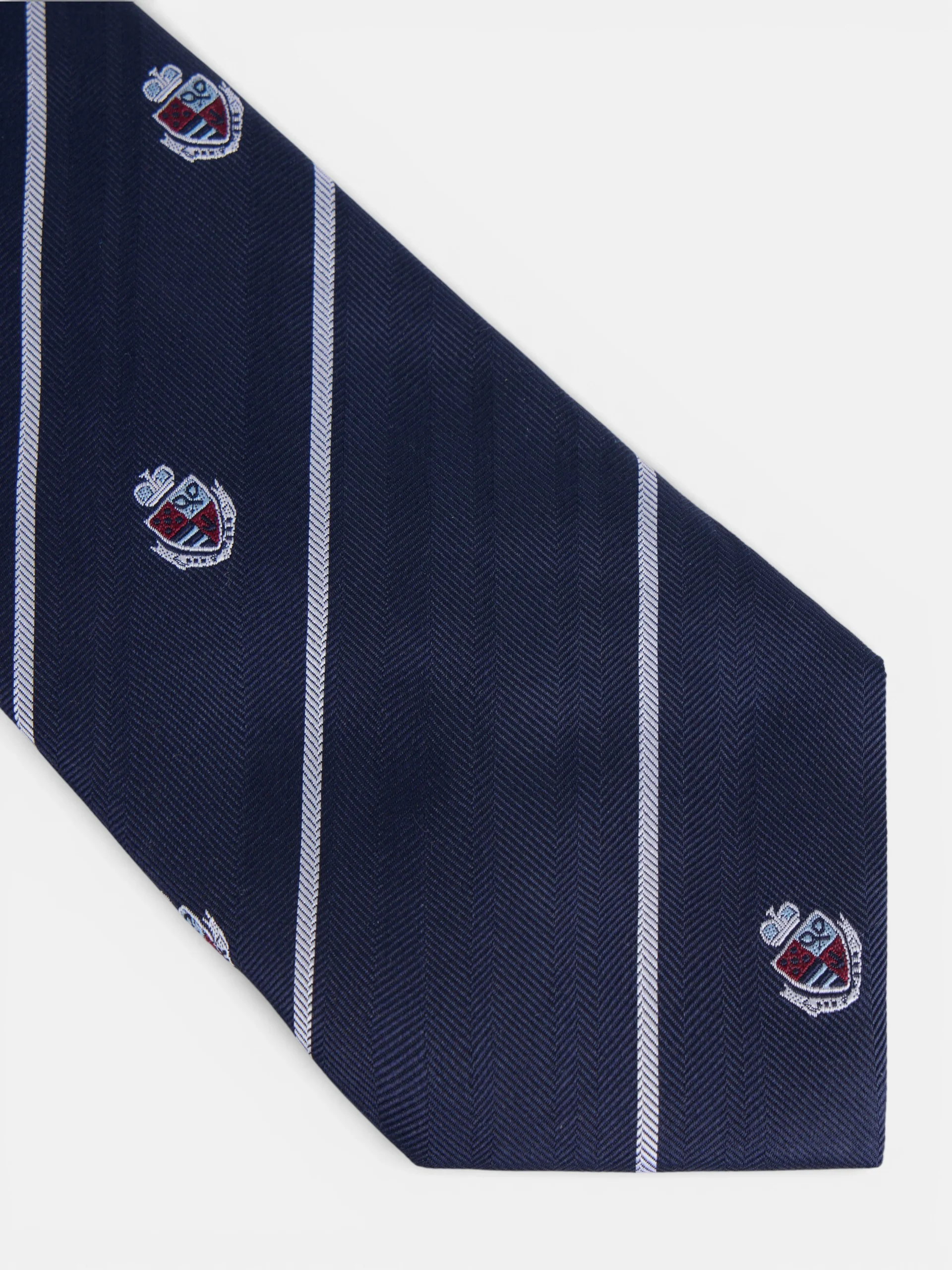 Corbata rayas escudos azul oscuro - Image 3