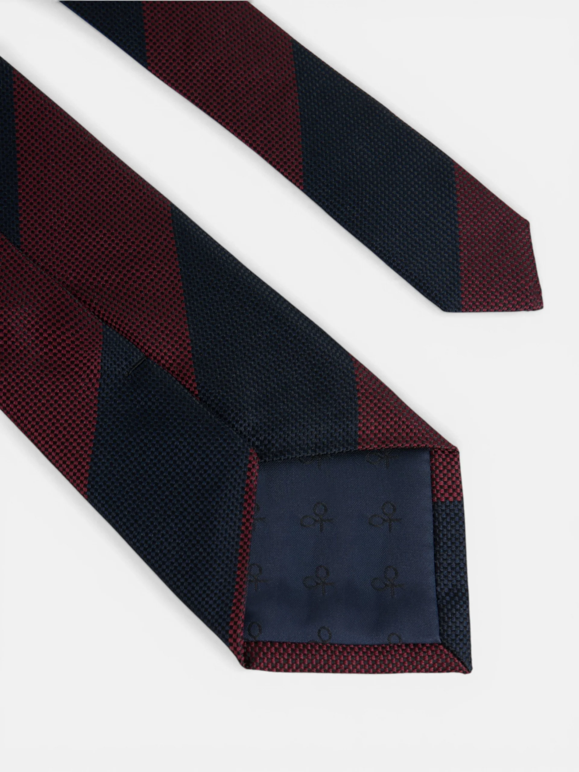 Corbata rayas regimental burdeos marino - Image 4