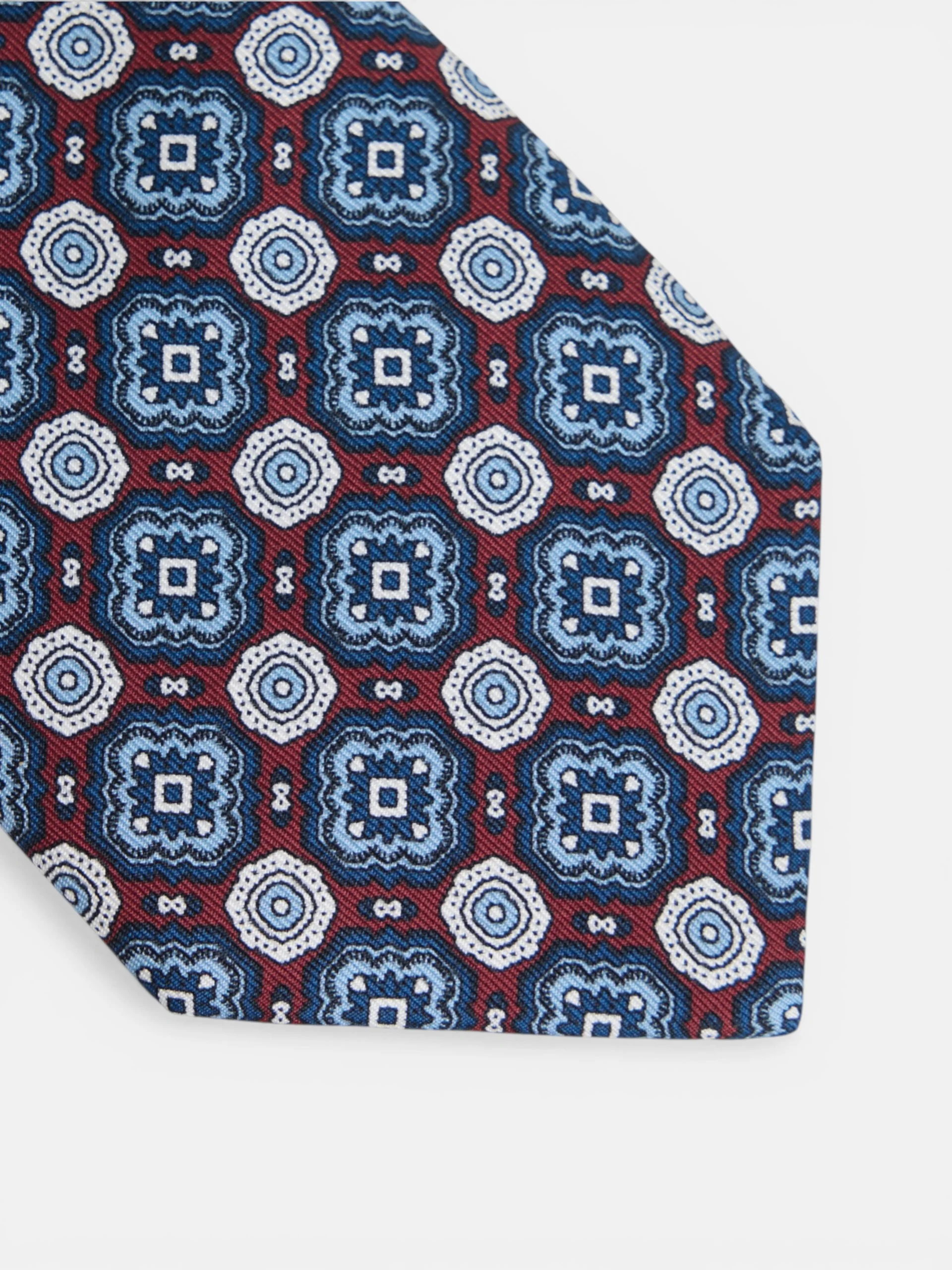 Corbata seda motivo azulejo burdeos - Image 3