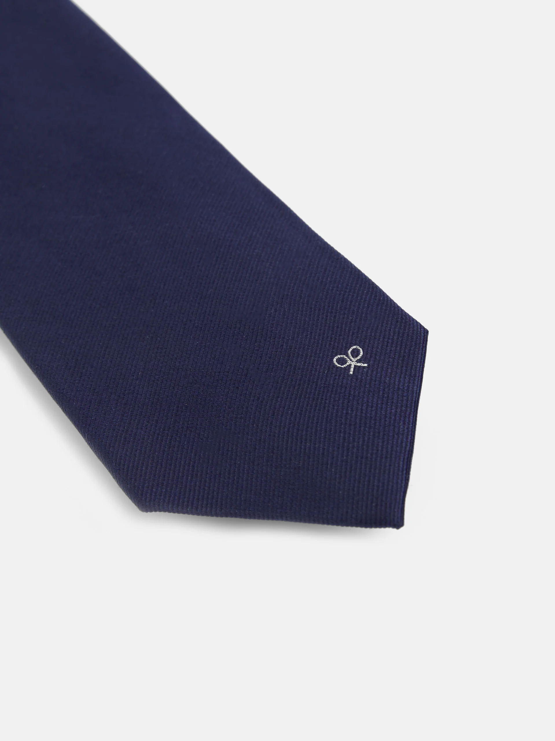 Corbata silbon lisa azul marino - Image 3