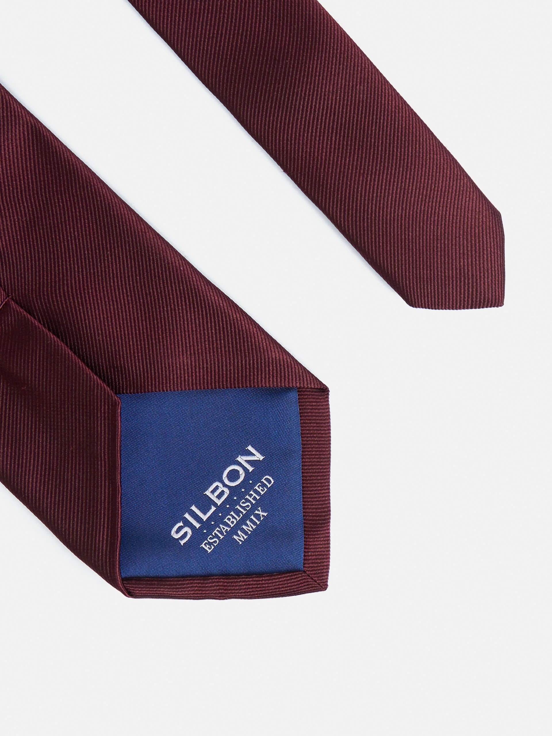 Corbata silbon lisa burdeos - Image 4
