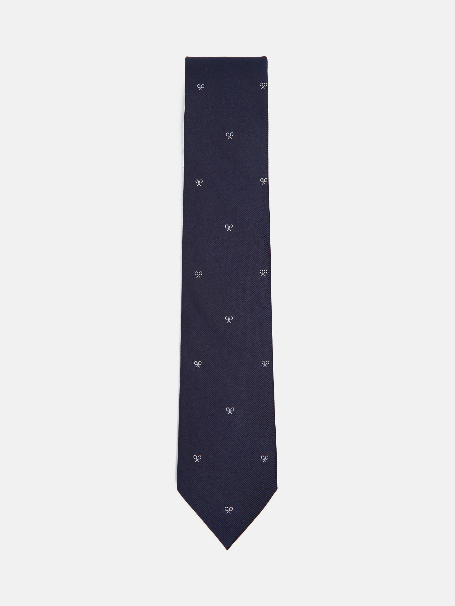 Corbata silbon motivos raquetas azul marino - Image 4