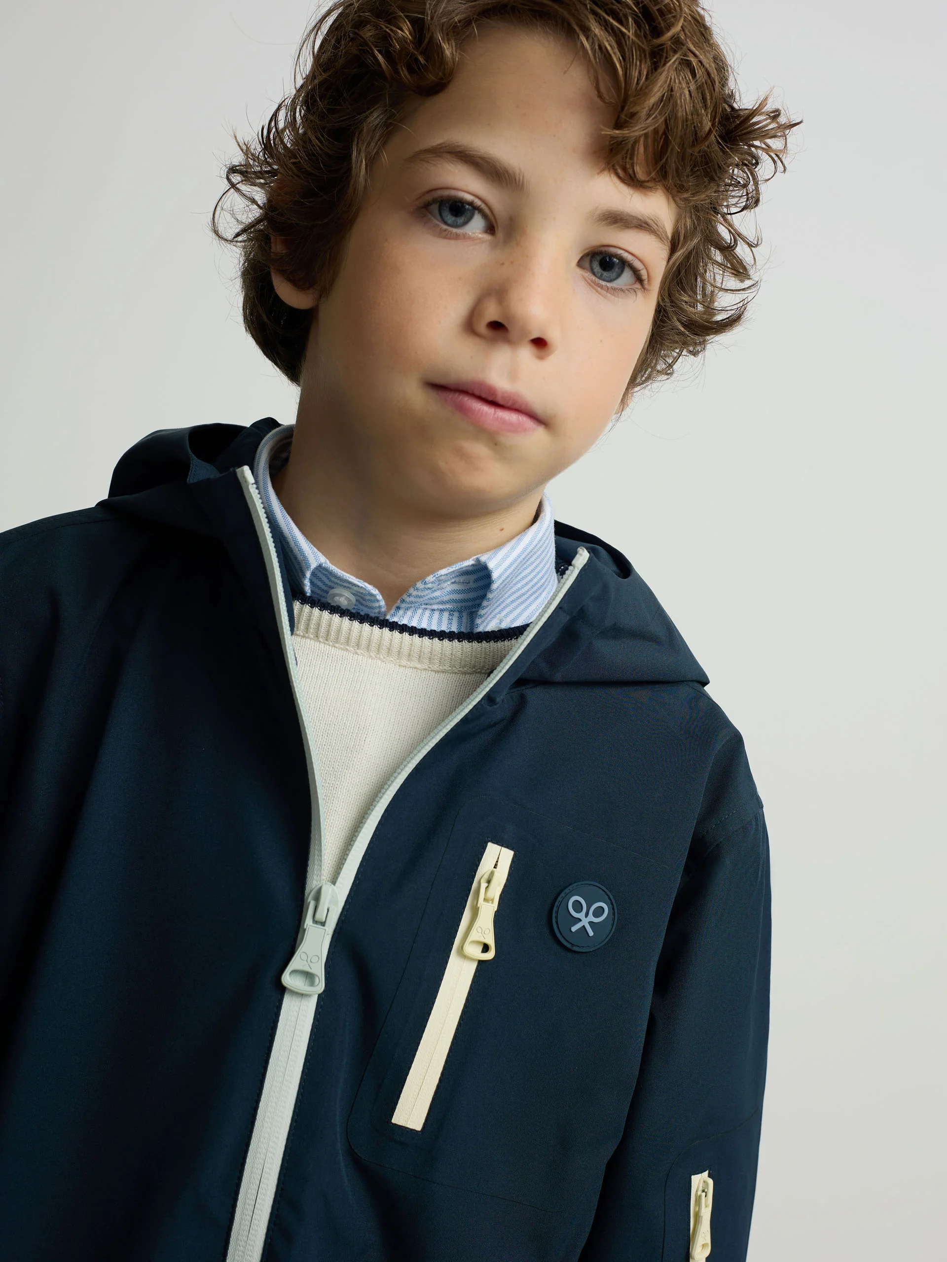 Cortavientos kids cremallera multicolor azul marino - Image 3