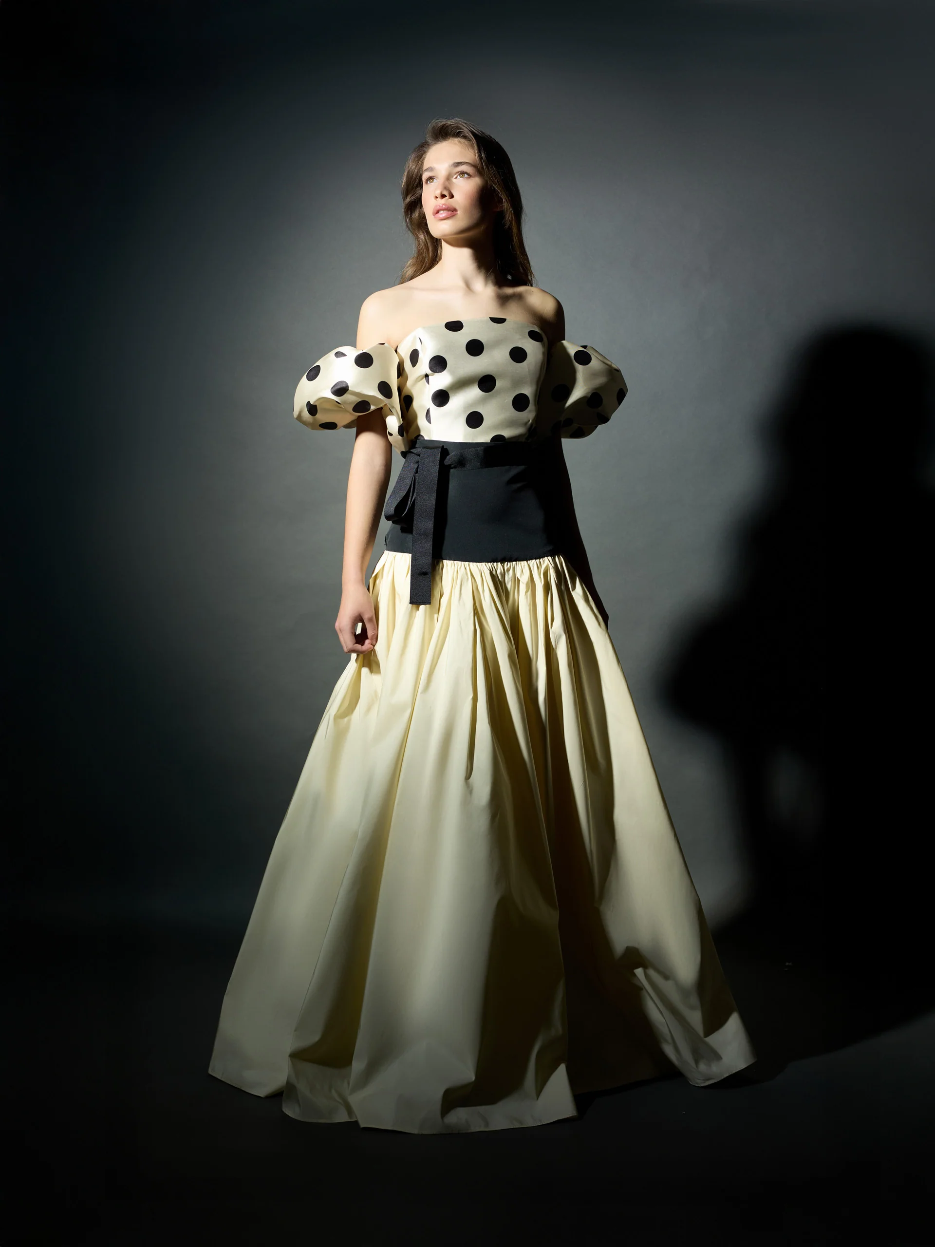 Falda CaprilexSilbon tafeta vainilla y negro - Image 8