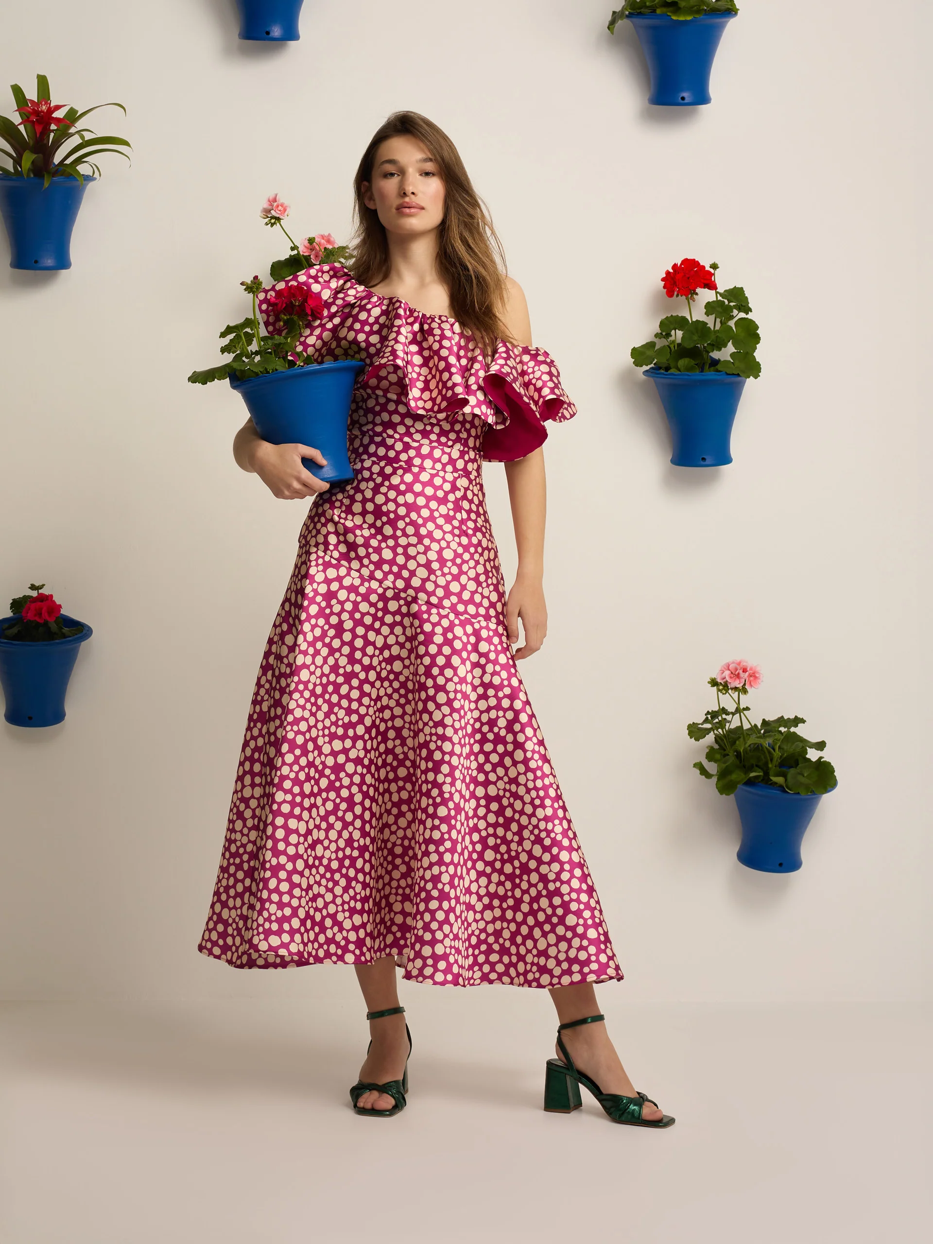 Falda event collection midi estampado morado - Image 3