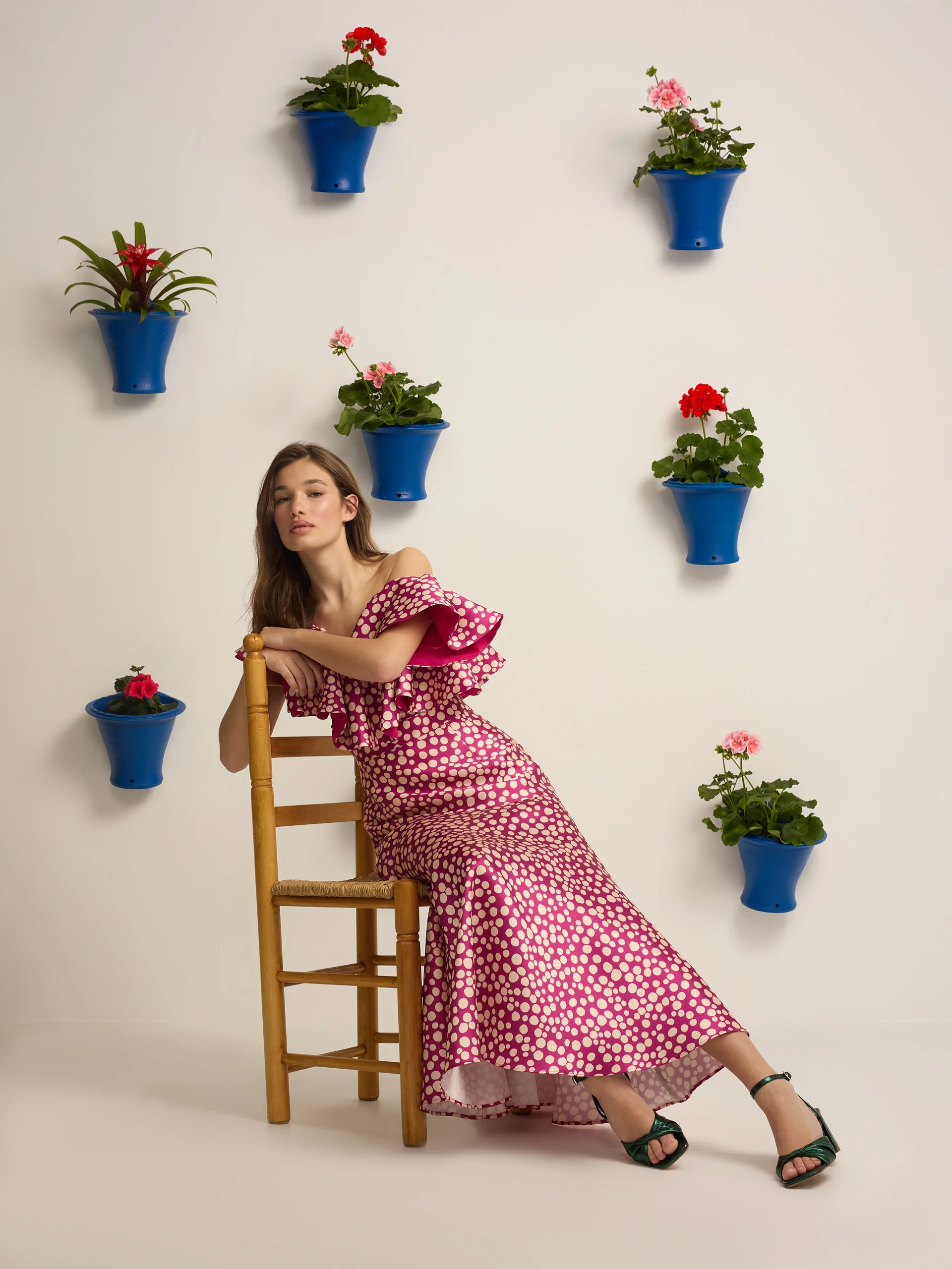 Falda event collection midi estampado morado - Image 4