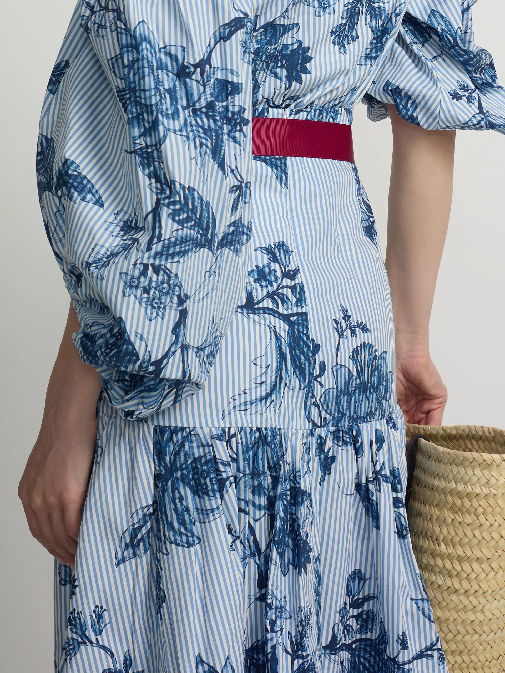 Falda larga estampado rayas celeste azules - Image 5