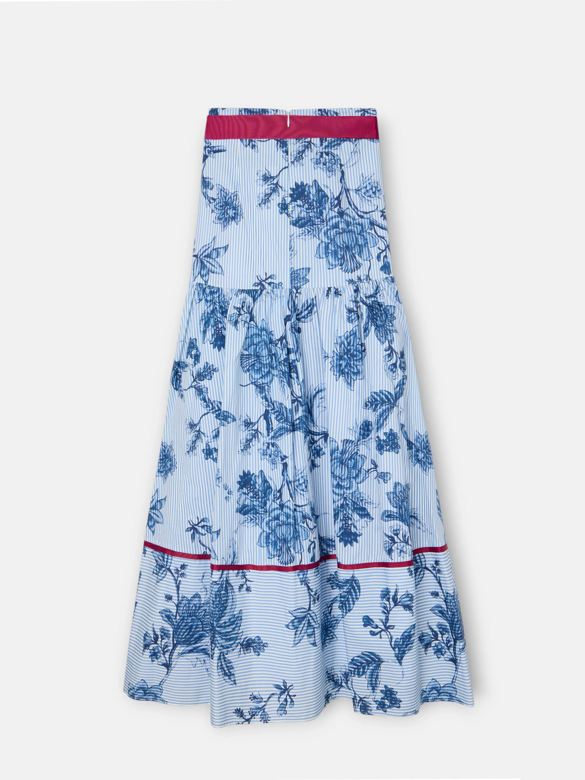 Falda larga estampado rayas celeste azules - Image 7