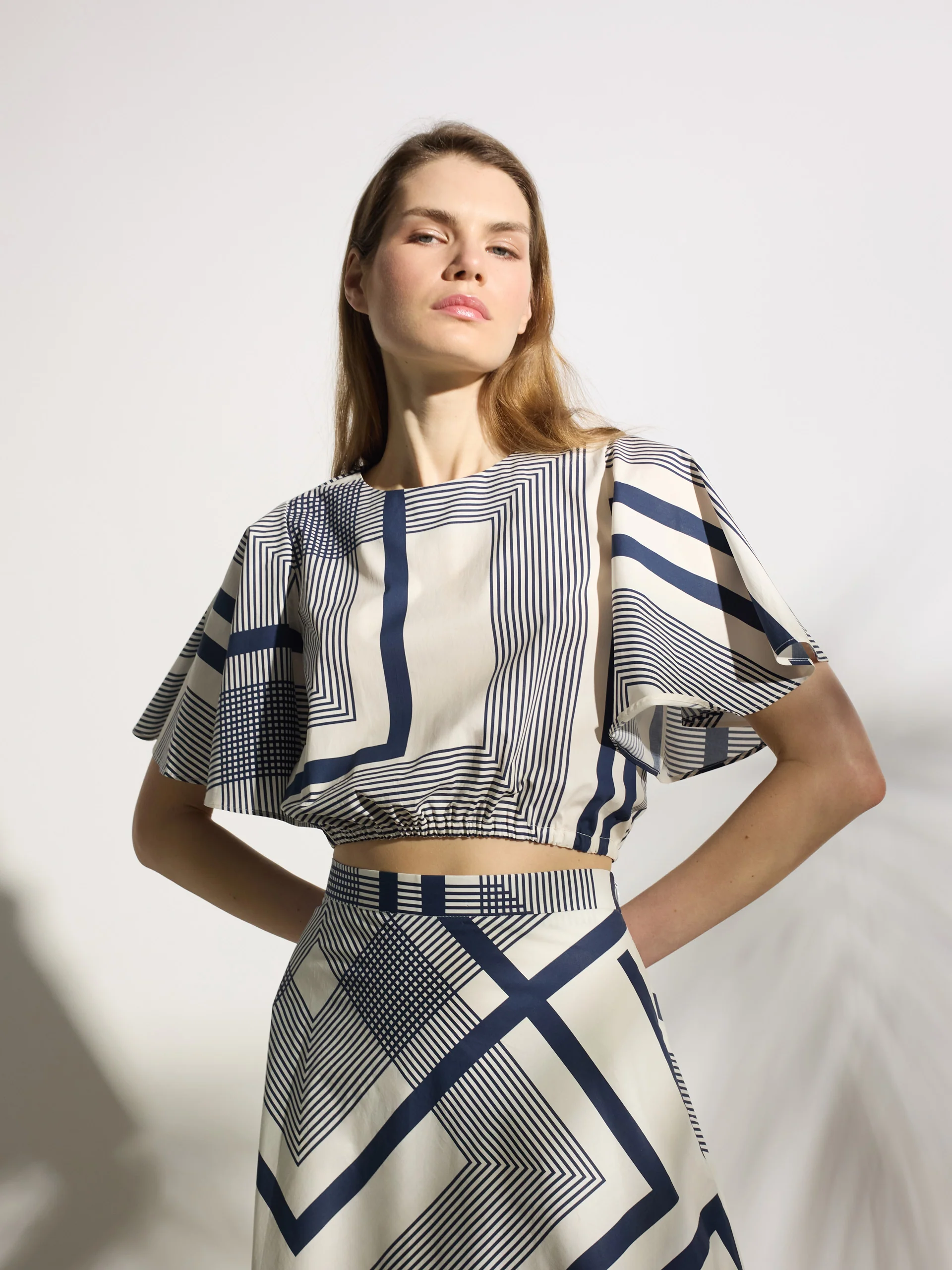 Falda midi unique estampado azul - Image 5