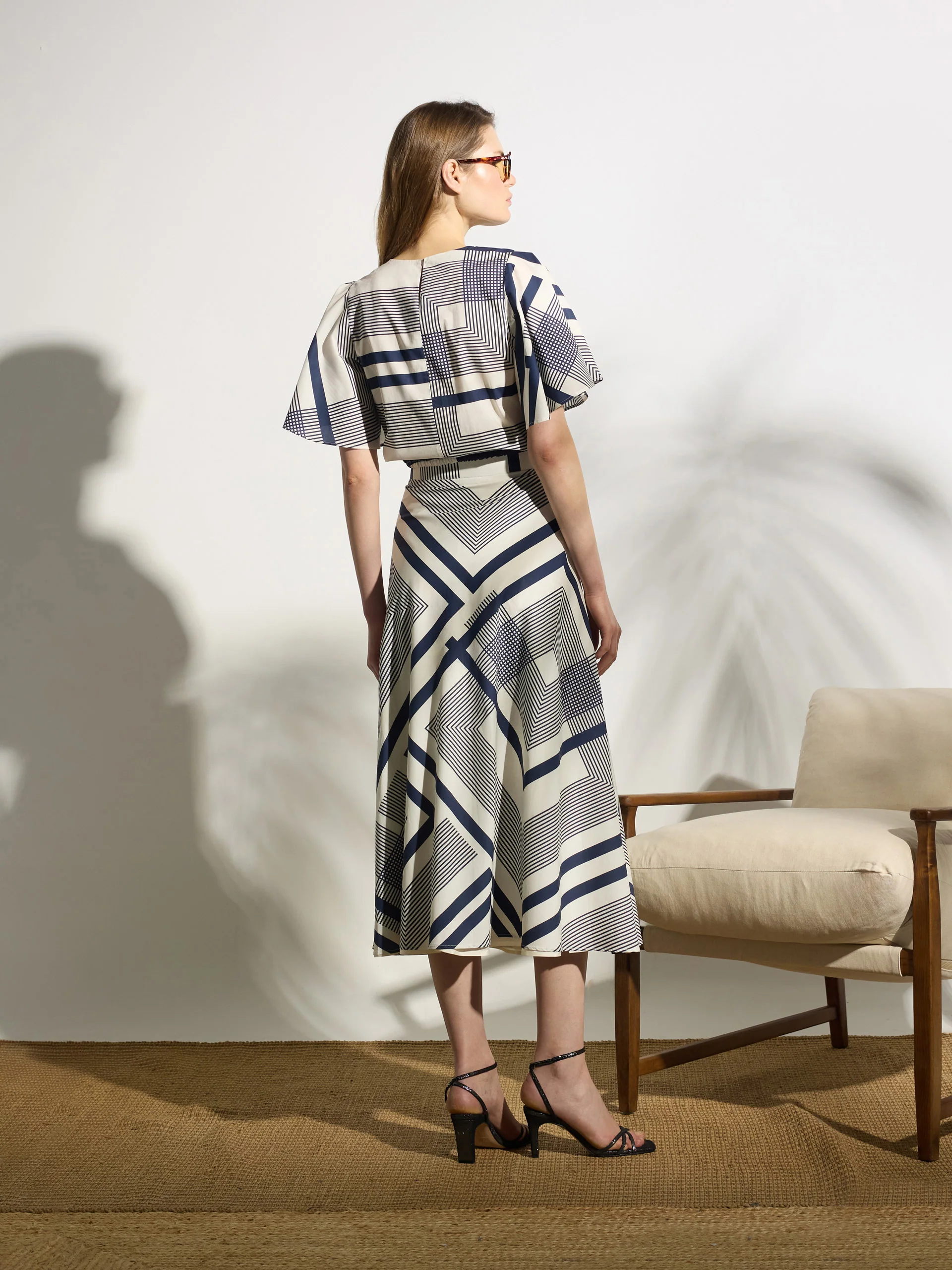 Falda midi unique estampado azul - Image 6