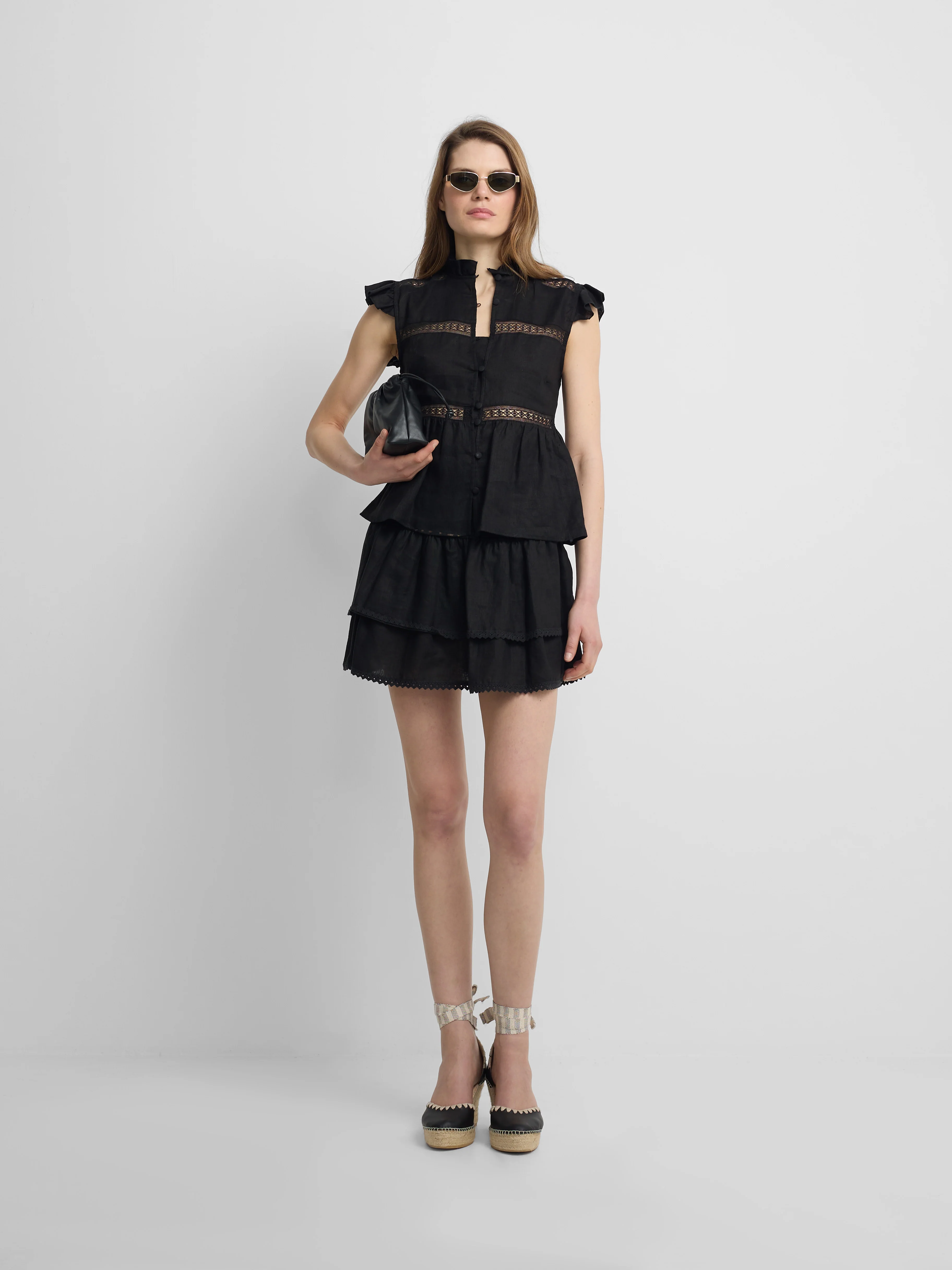 Falda mini lino negra - Image 3