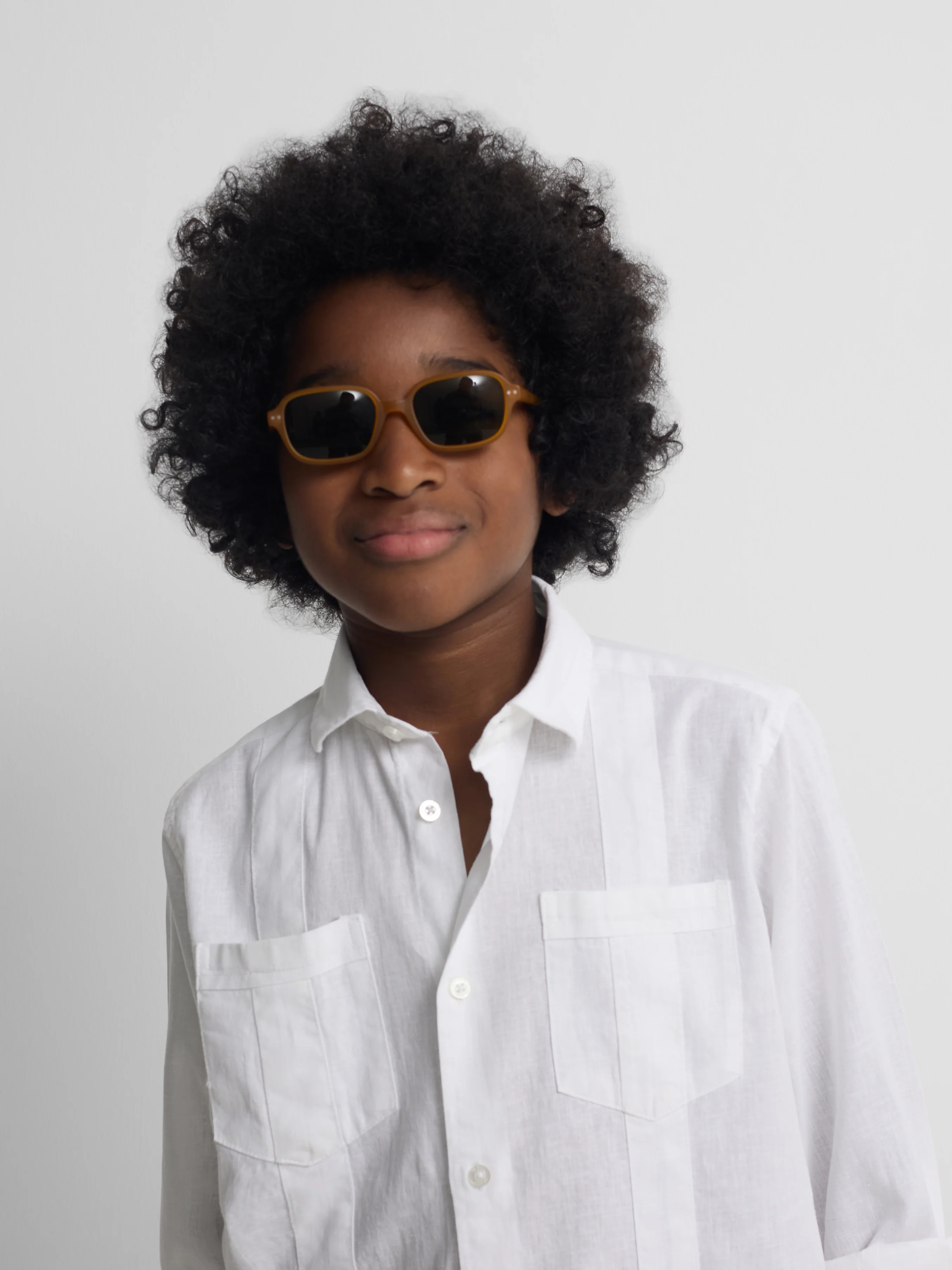Guayabera sport kids lino blanco - Image 3