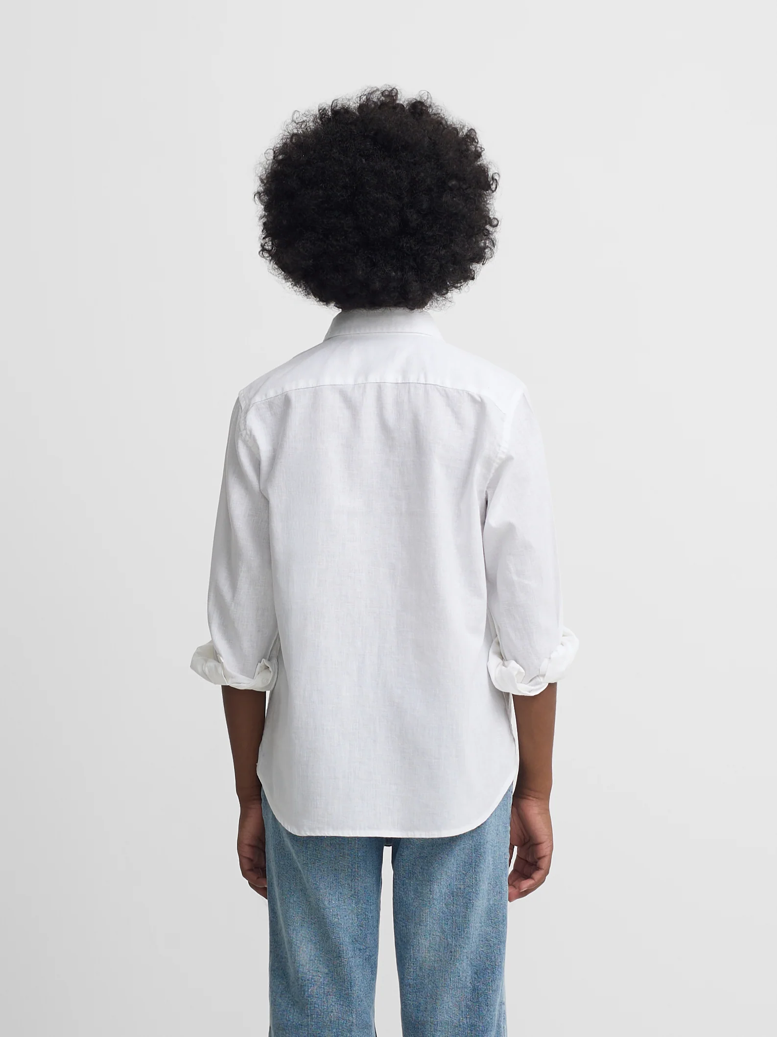 Guayabera sport kids lino blanco - Image 4