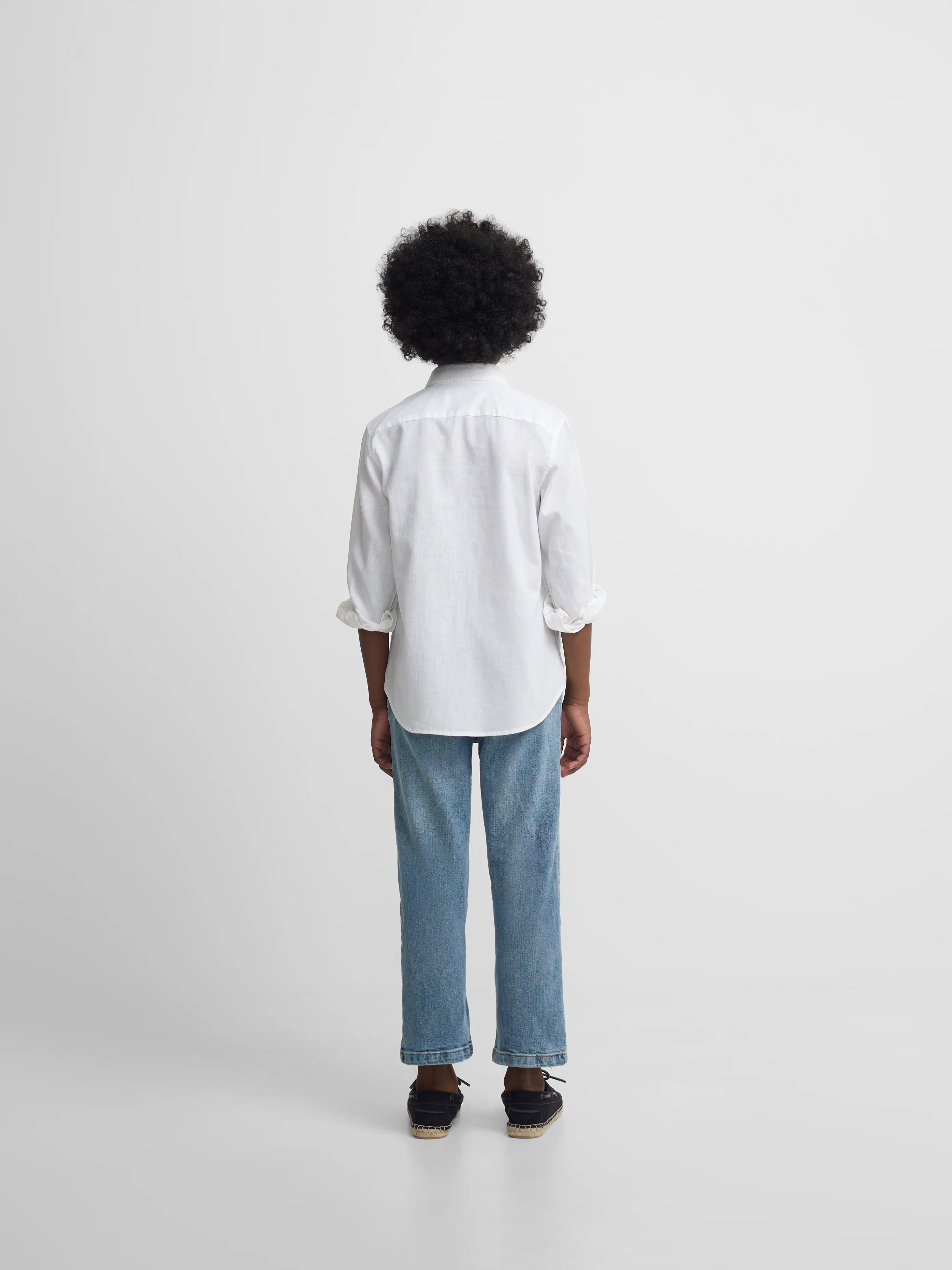 Guayabera sport kids lino blanco - Image 6