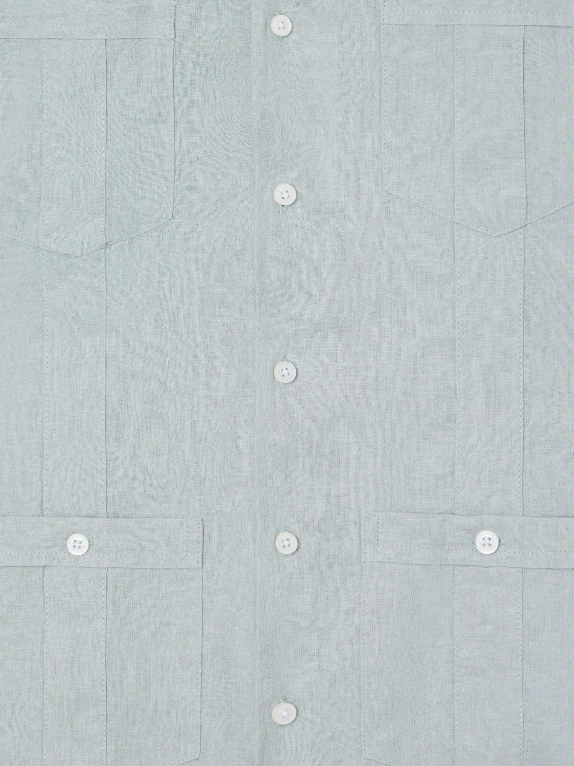 Guayabera sport kids lino verde claro - Image 7