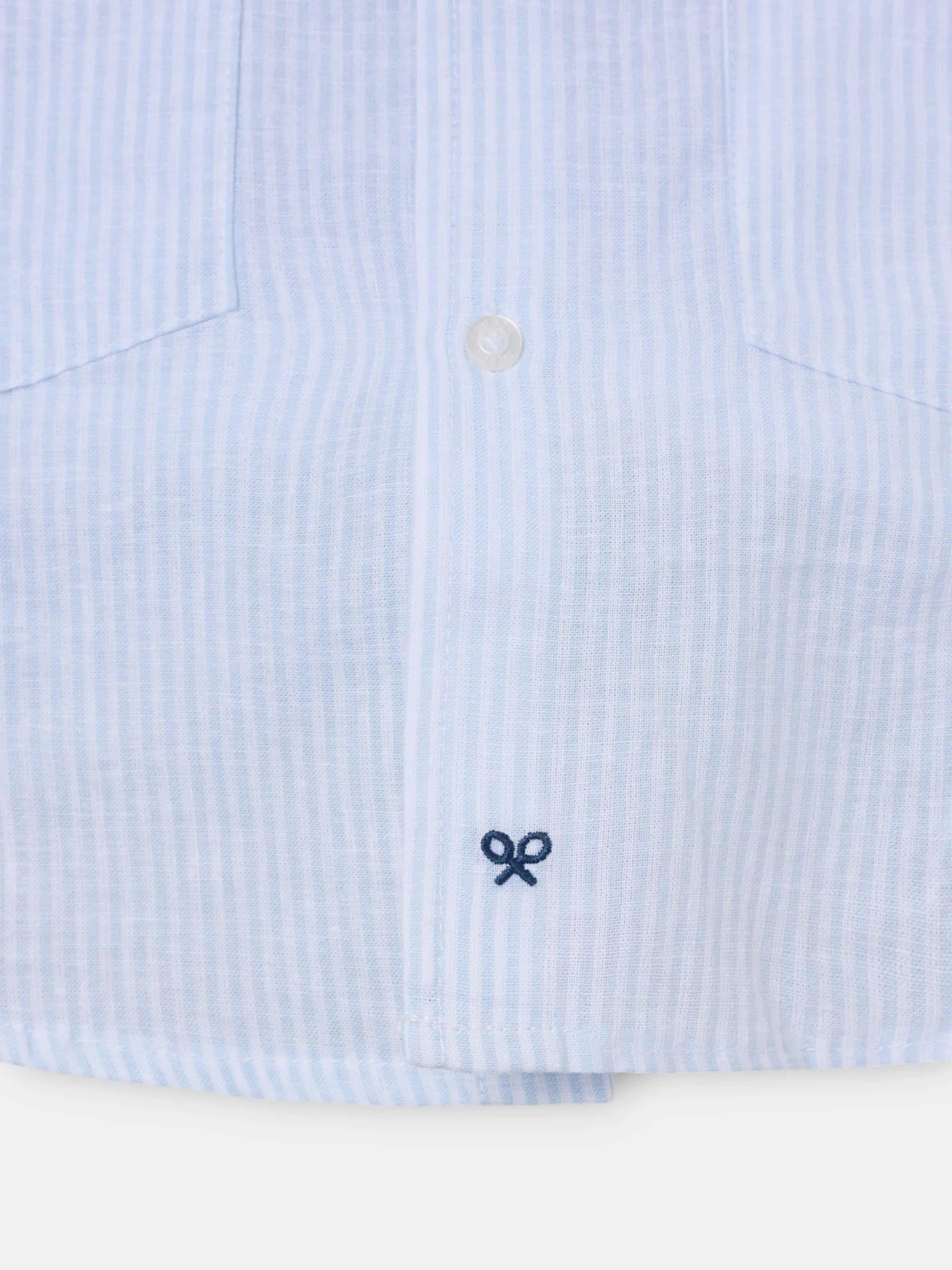Guayabera sport lino rayas celeste - Image 7