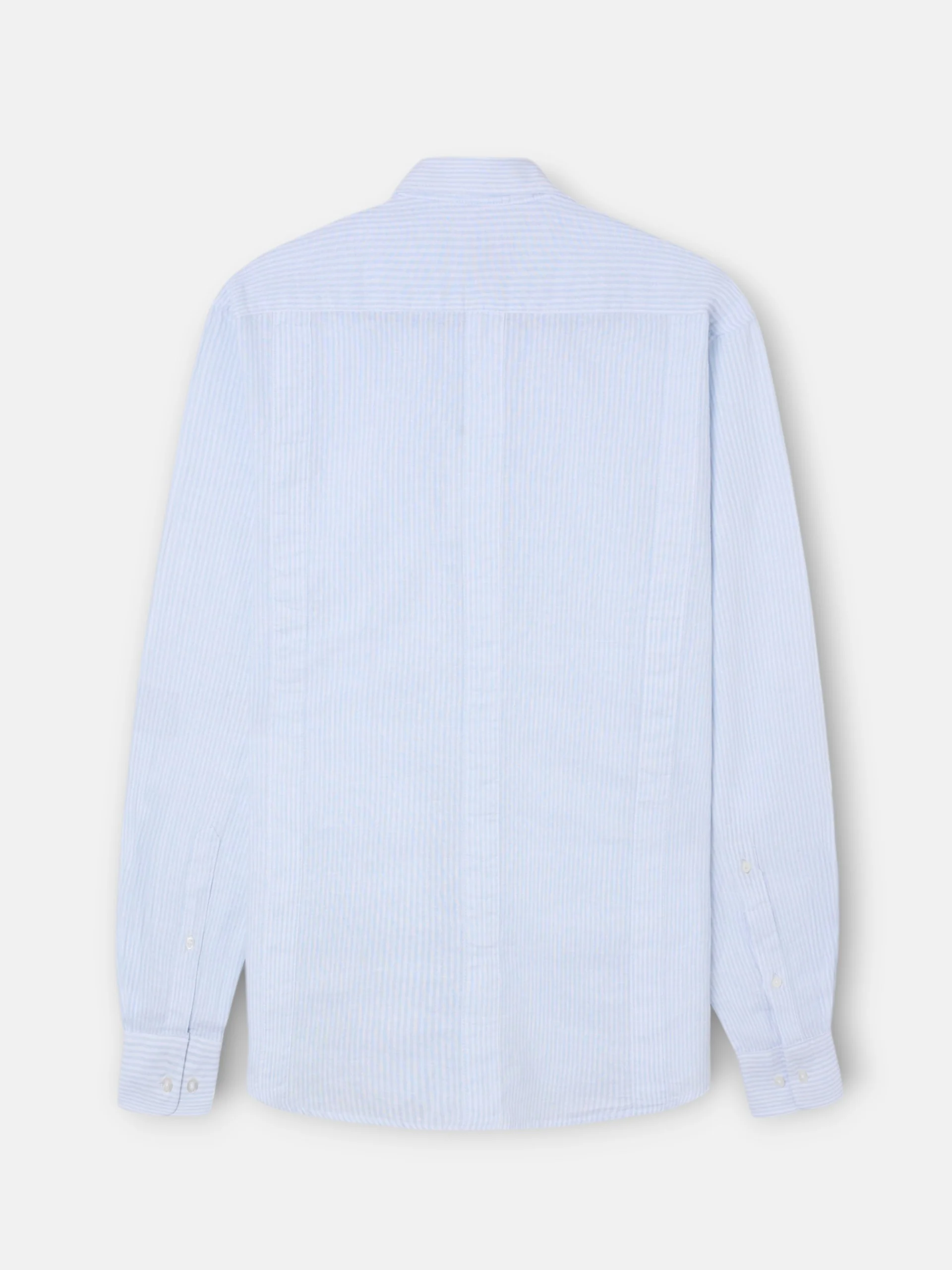 Guayabera sport lino rayas celeste - Image 8
