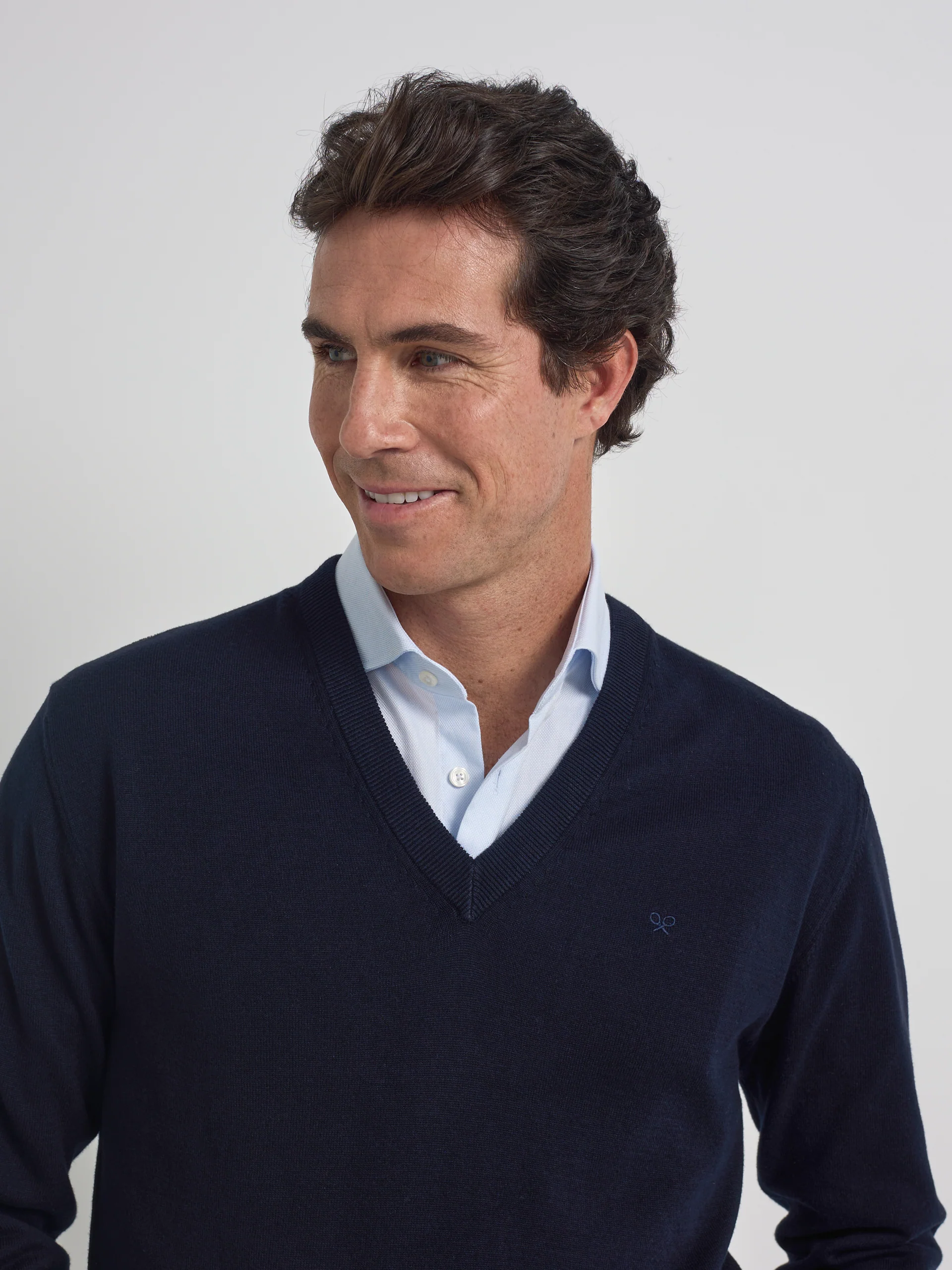 Jersey cuello pico business azul marino - Image 3
