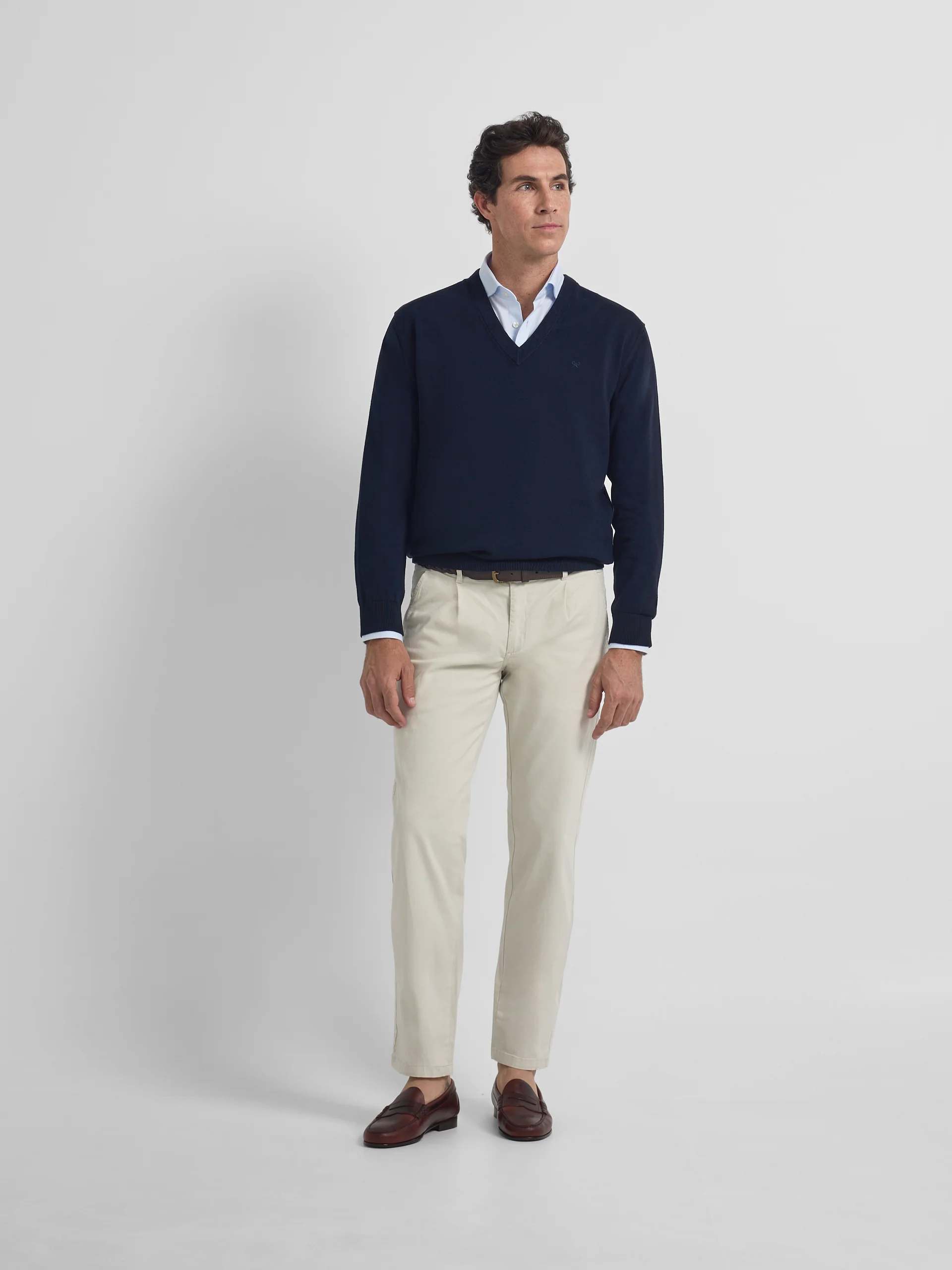 Jersey cuello pico business azul marino - Image 4