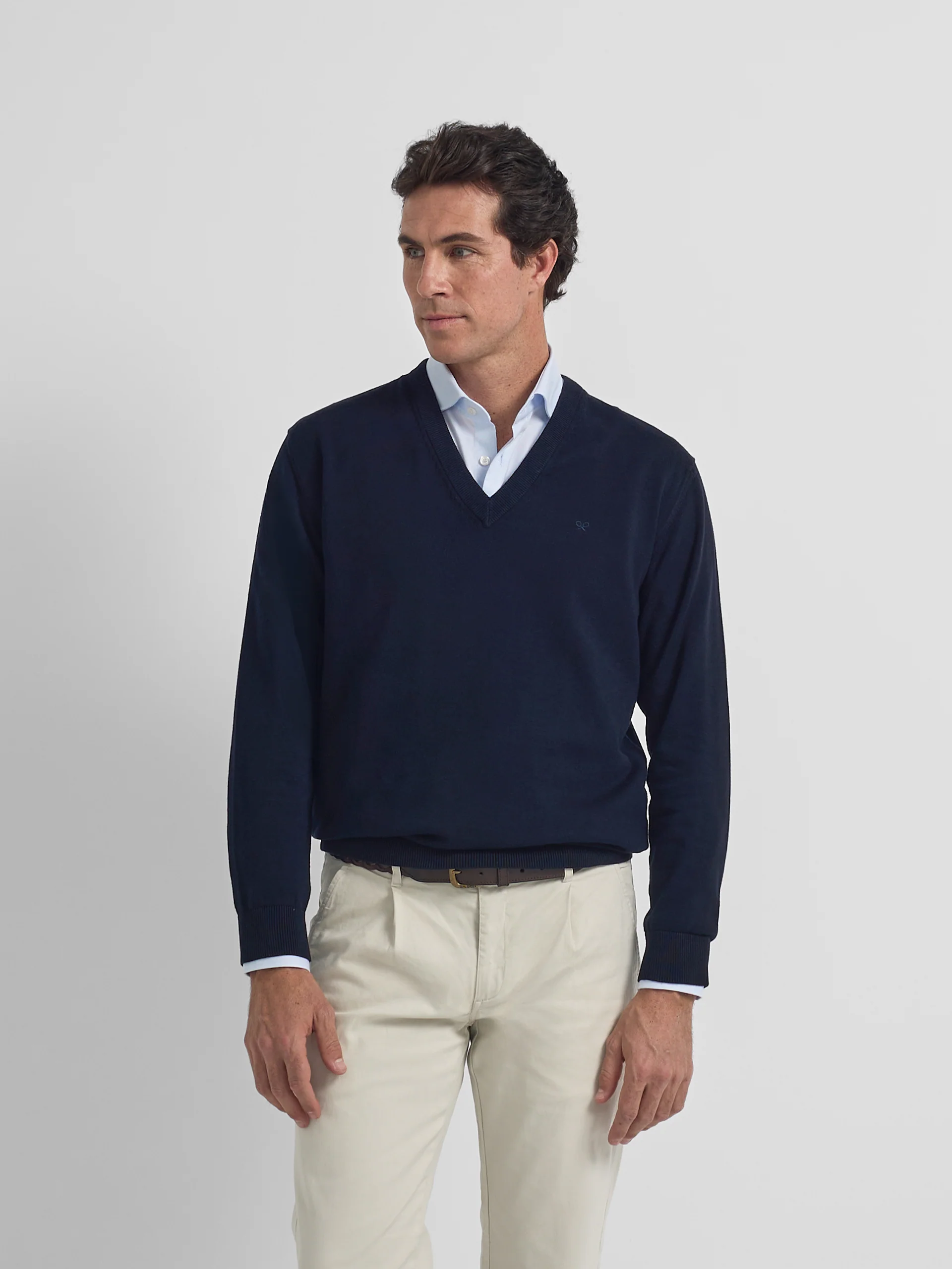 Jersey cuello pico business azul marino - Image 5