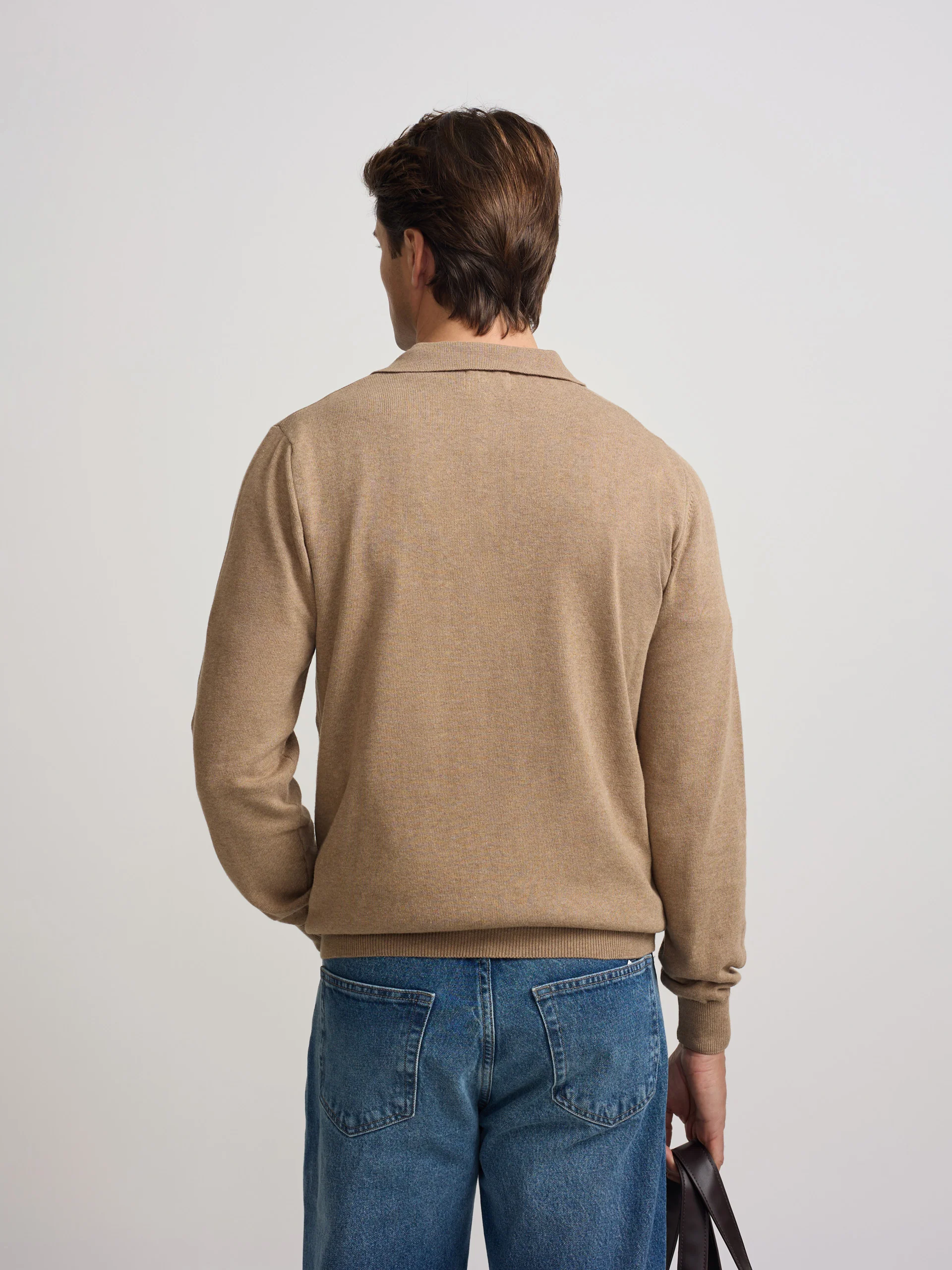 Jersey cuello polo beige claro - Image 6
