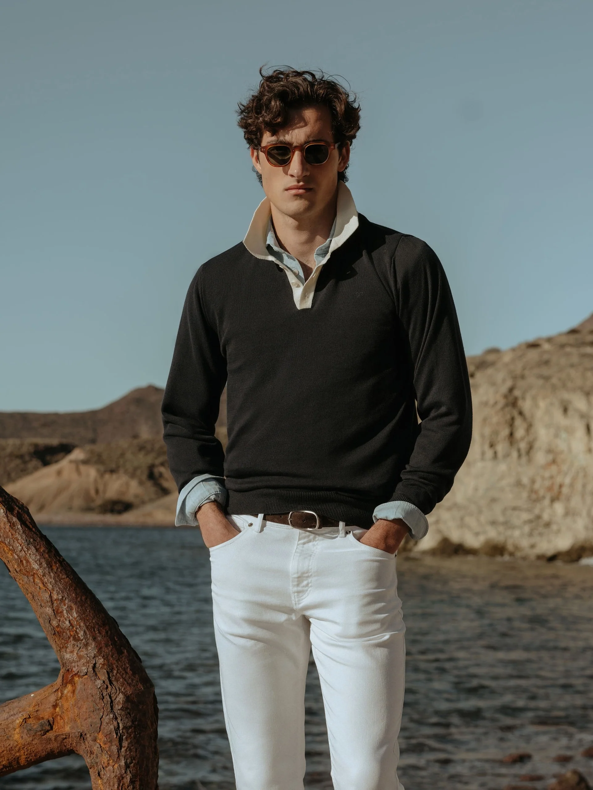Jersey cuello polo cruise azul marino