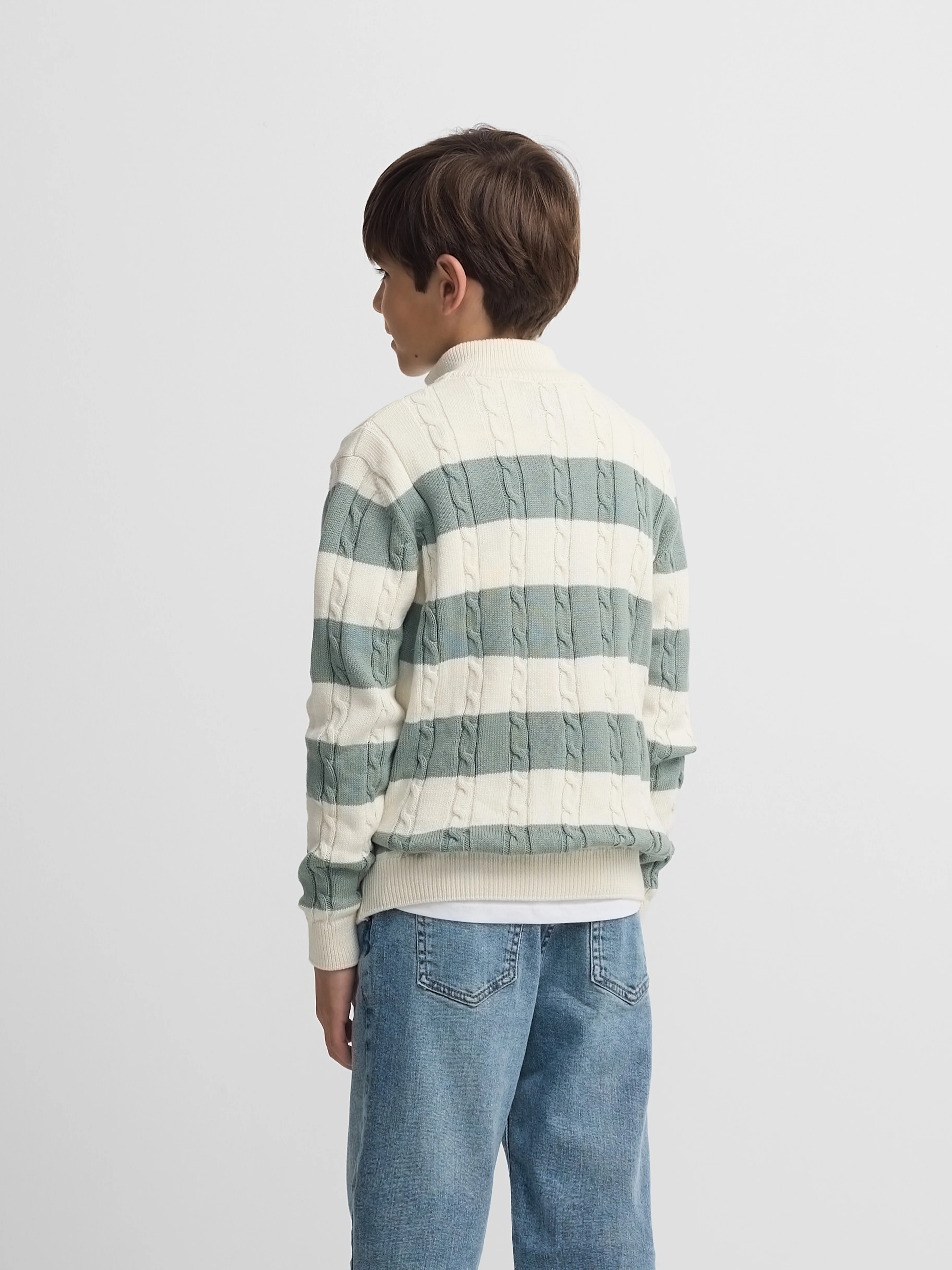 Jersey kids media cremallera raya verde medio - Image 5
