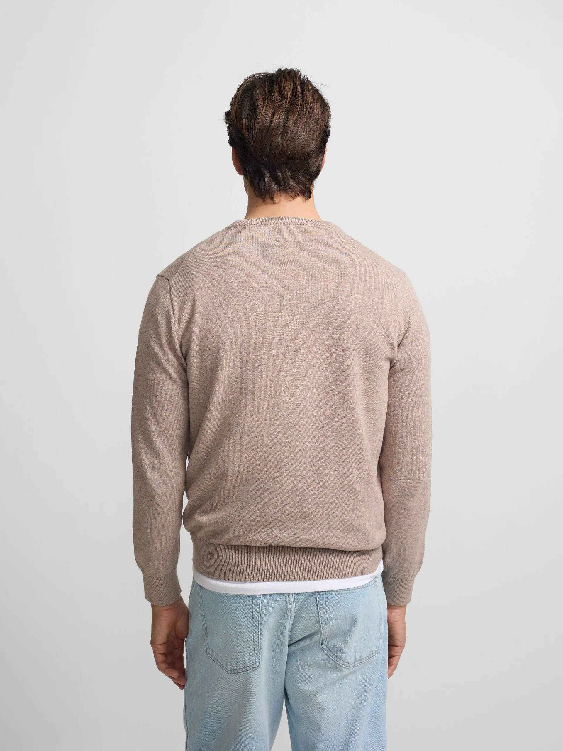 Jersey liso cuello caja beige medio - Image 4