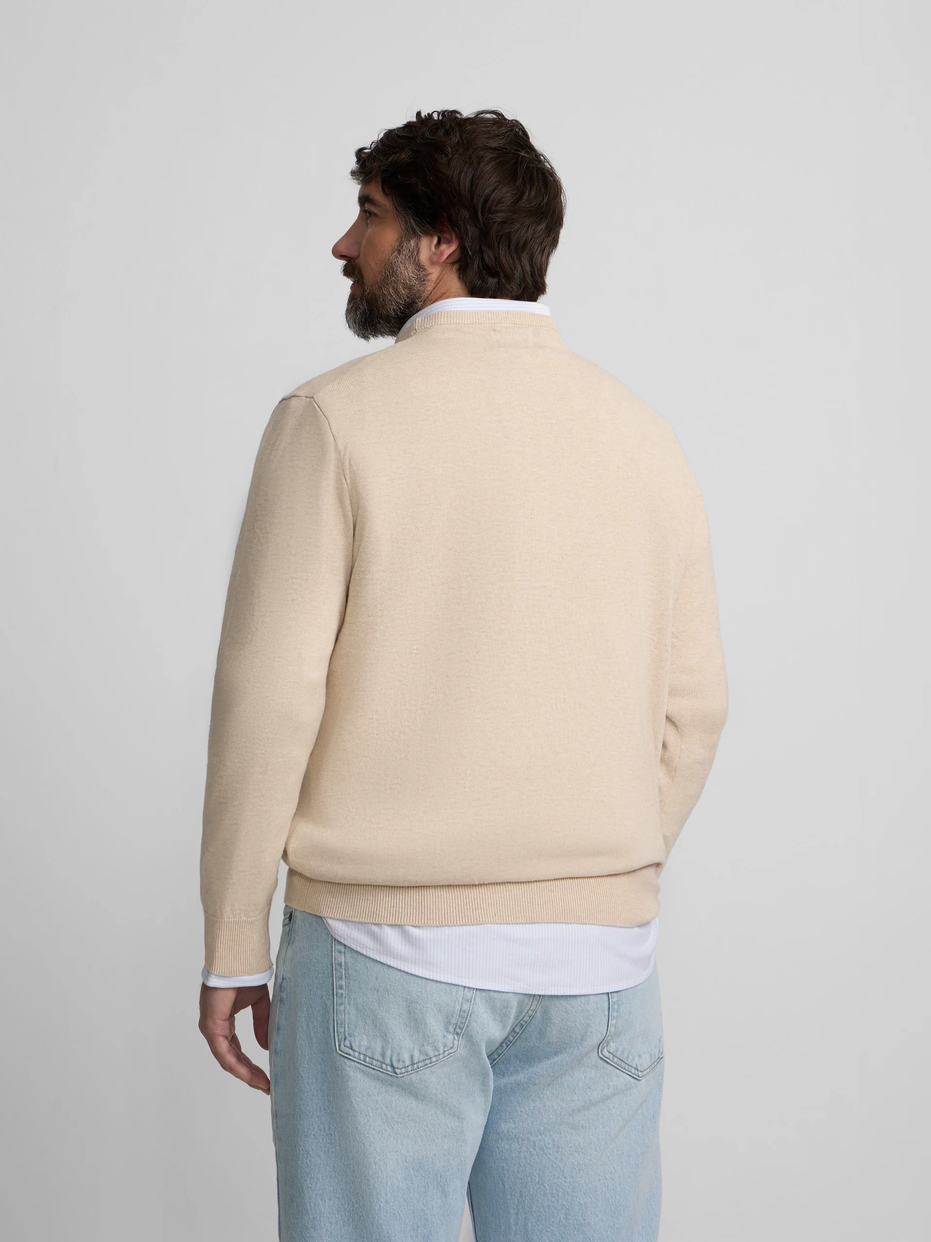 Jersey liso cuello caja crema - Image 3