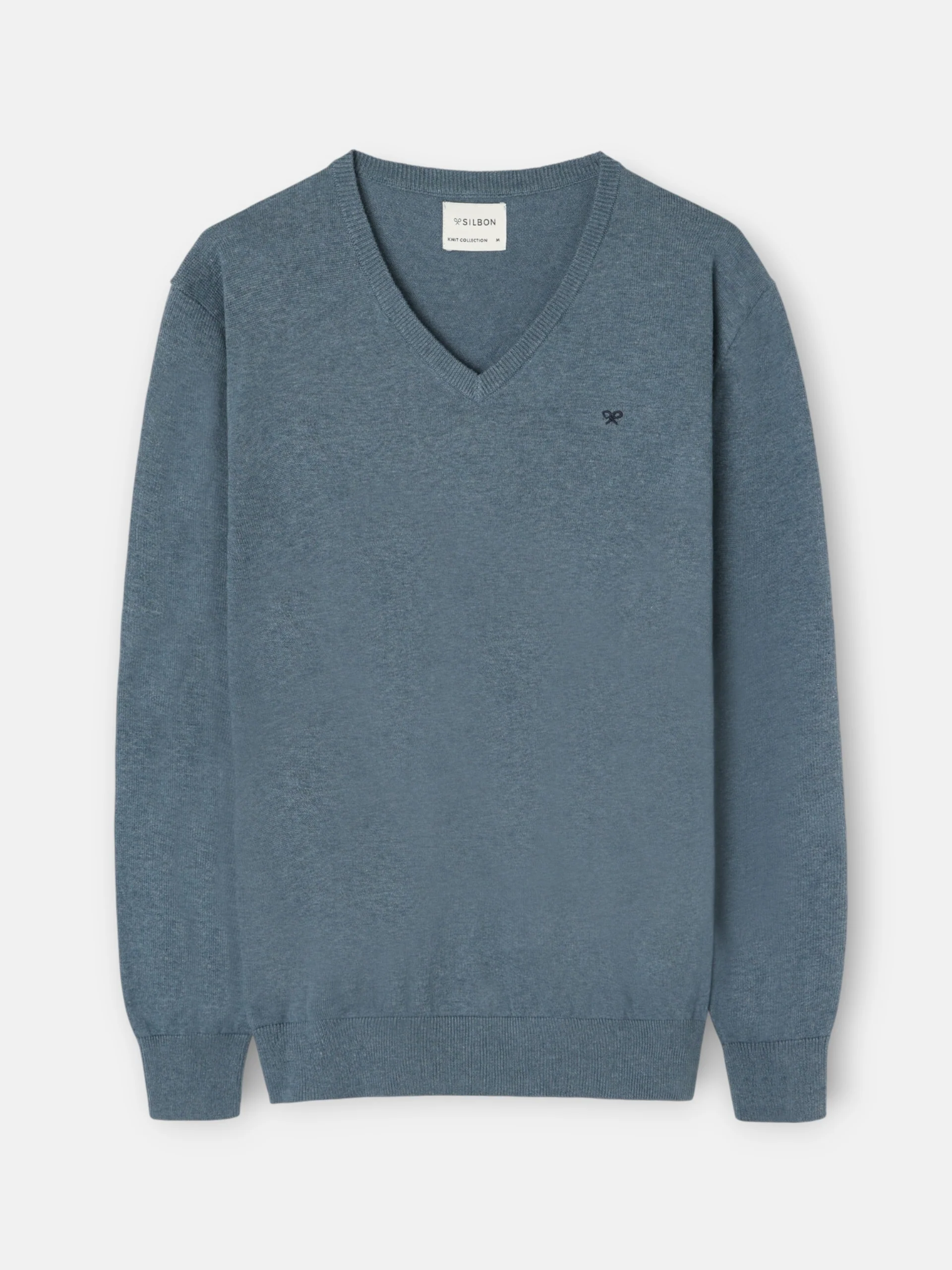 Jersey liso cuello pico azul claro - Image 5
